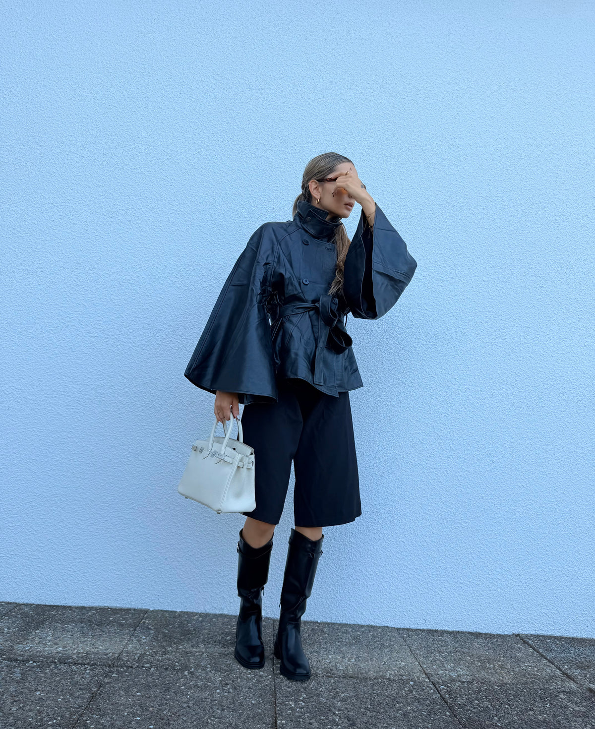 Veste/Cape Similicuir Noir