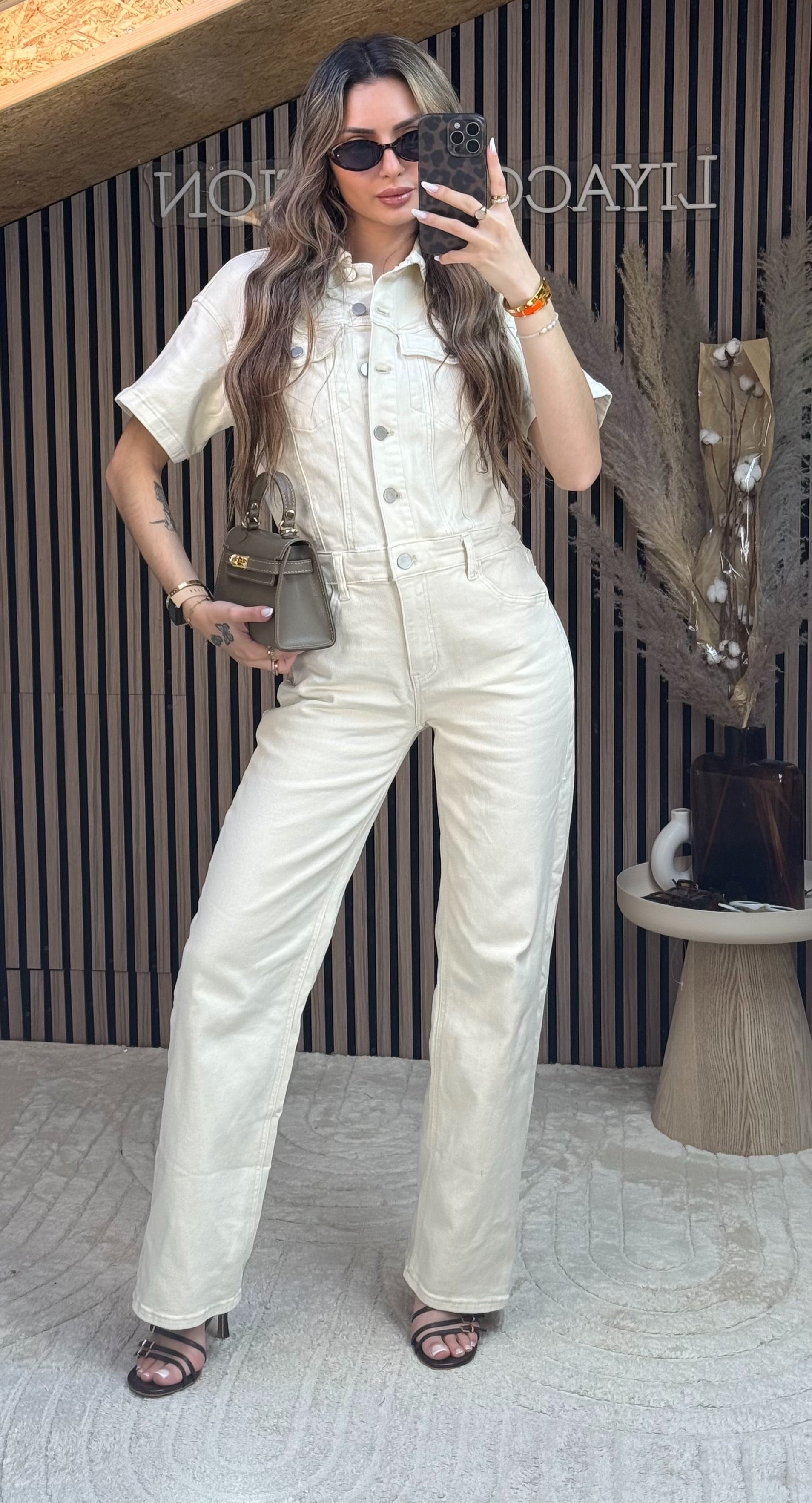 Combi-pantalon écru