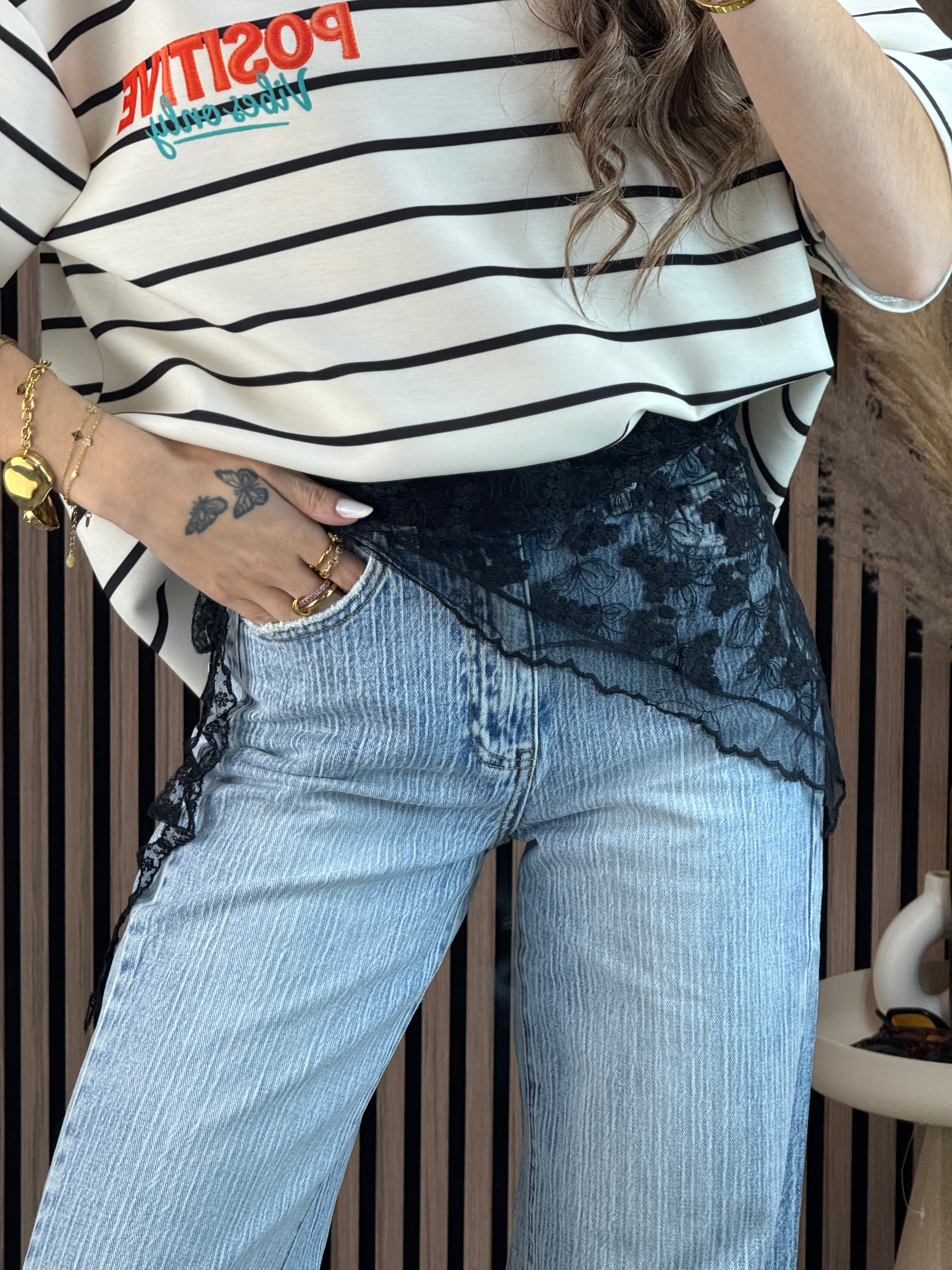 Foulard dentelle Noir