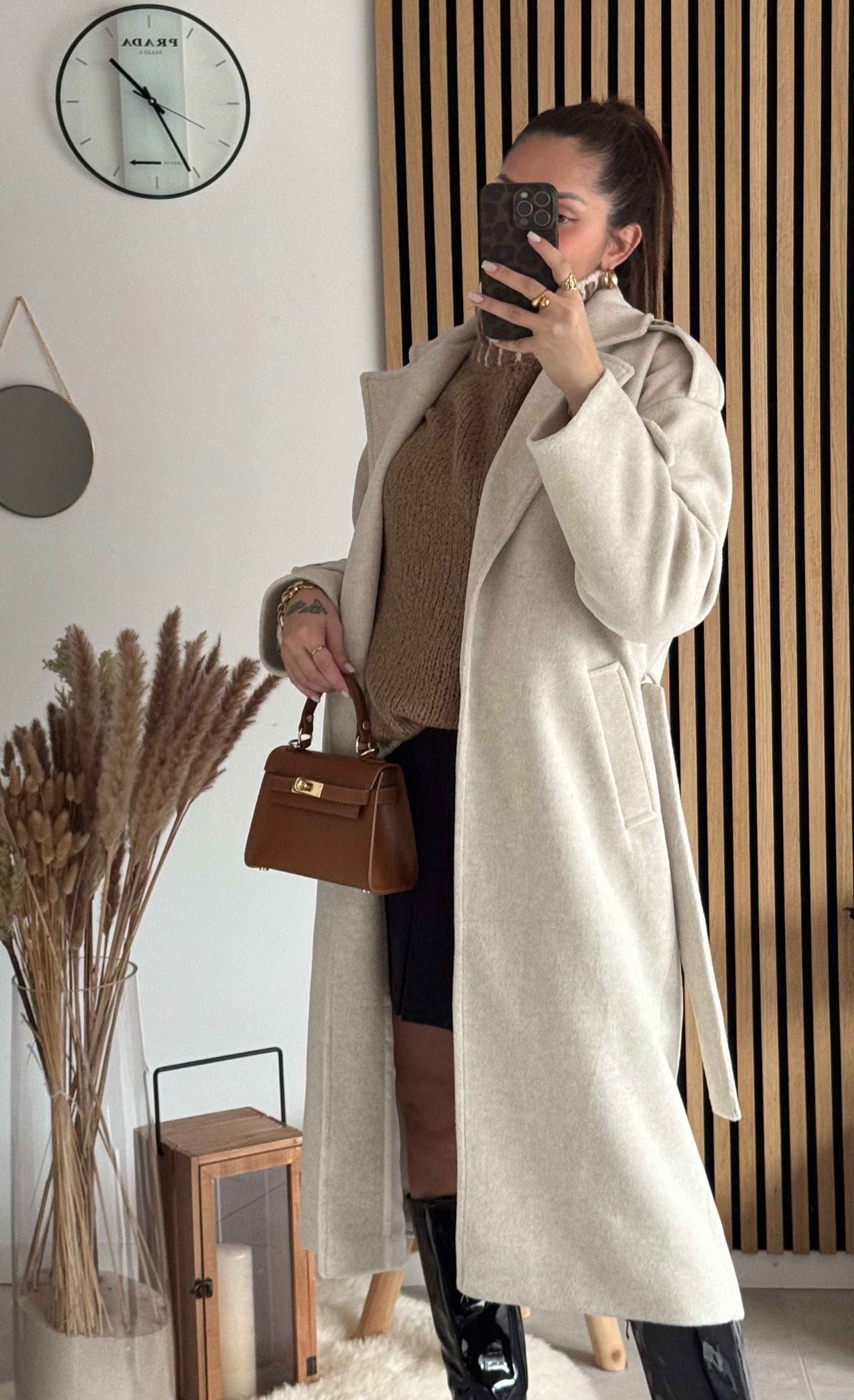 Sac inspi H Camel Grainé - 100% Cuir 🇮🇹