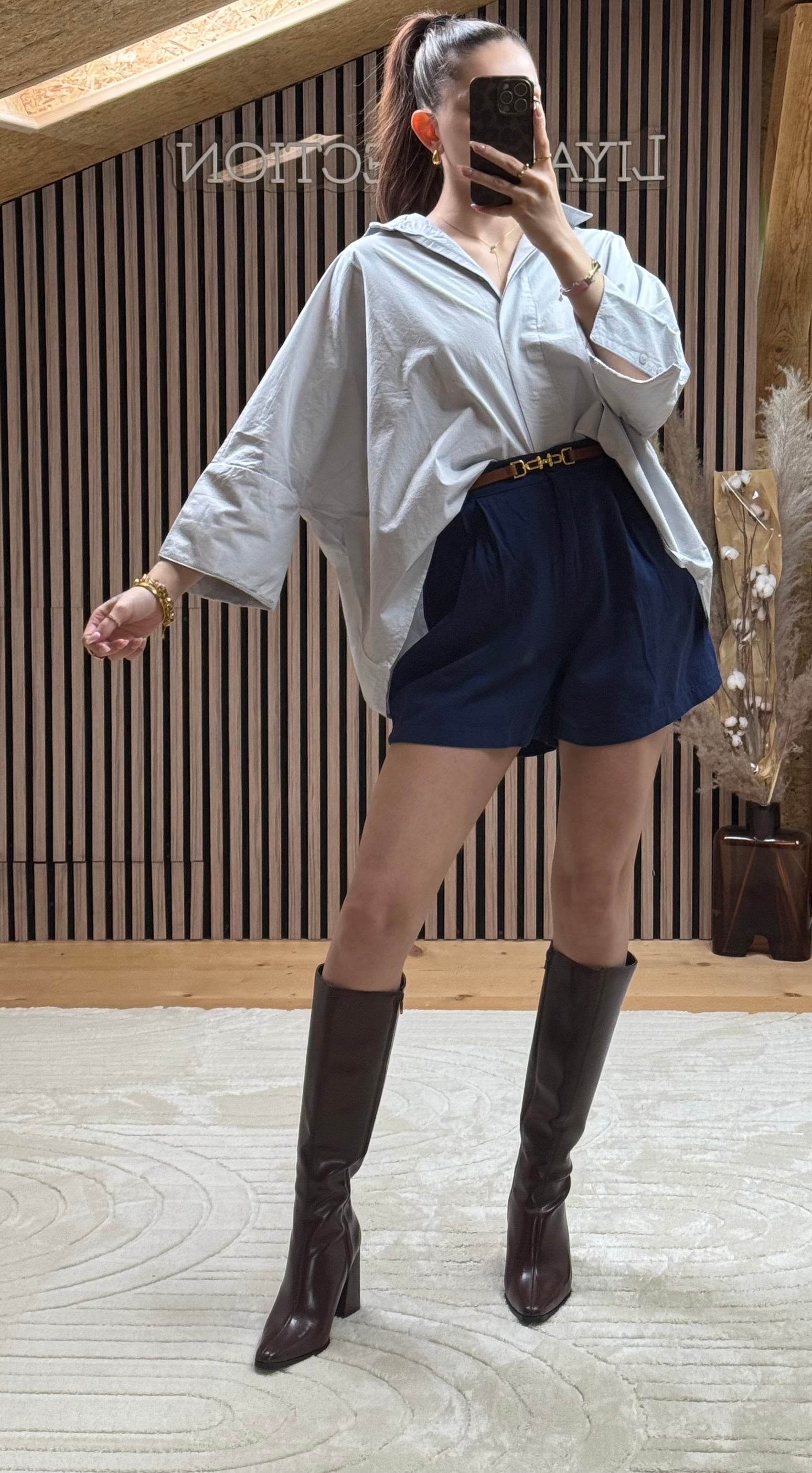 Short Gebardine Bleu Marine