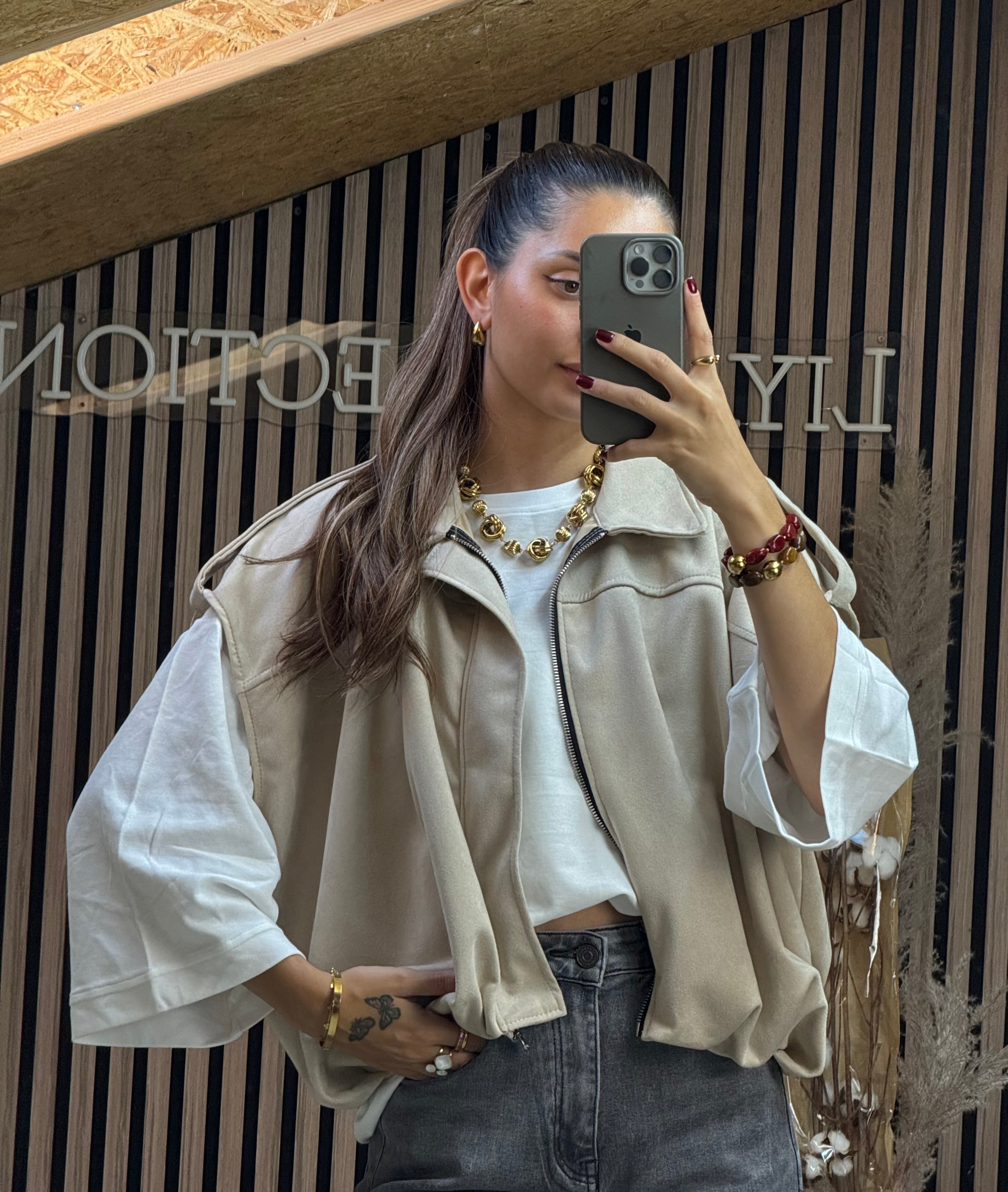 Veste sans manches Zayma Beige
