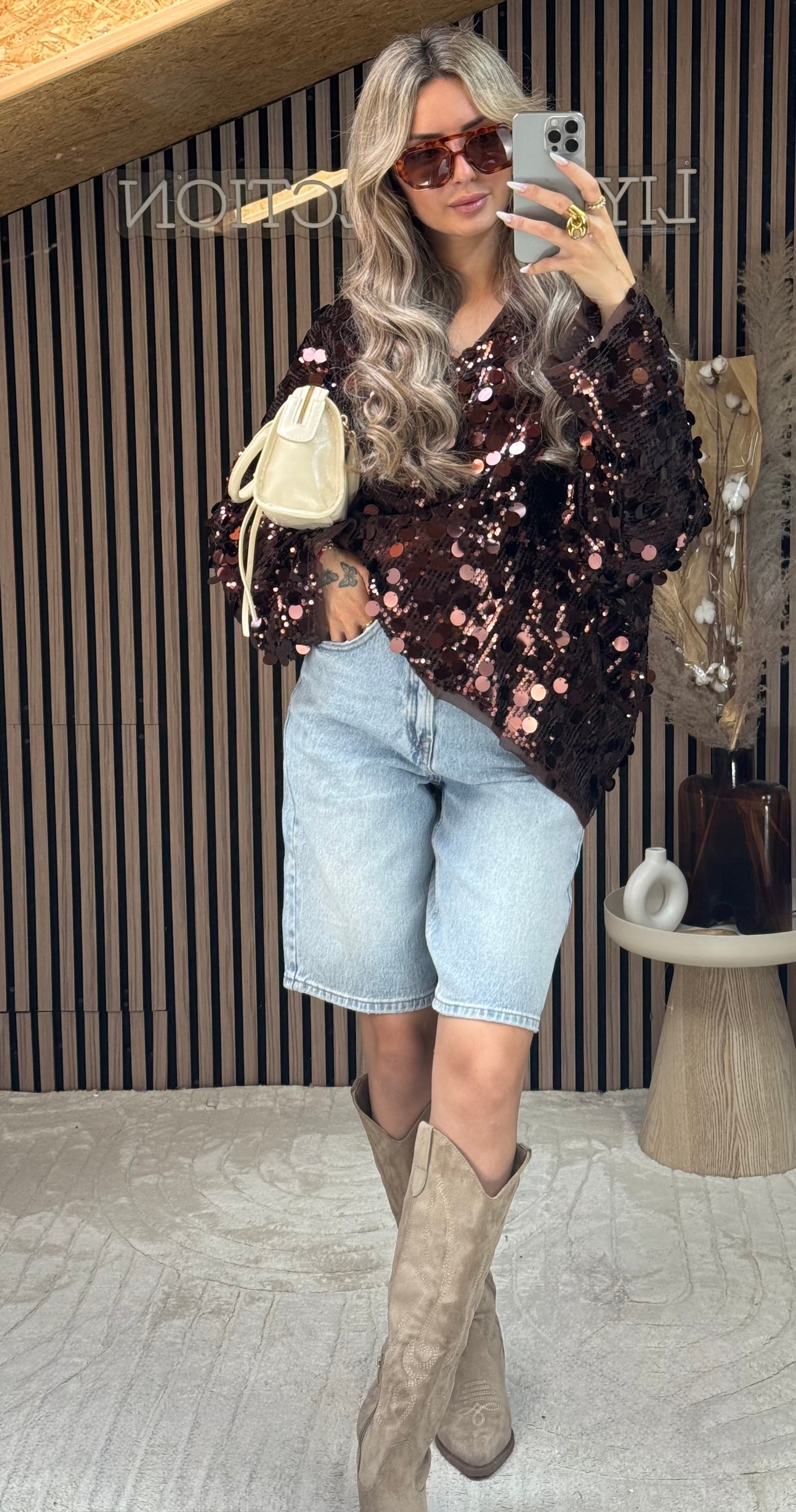 Veste Sequin marron