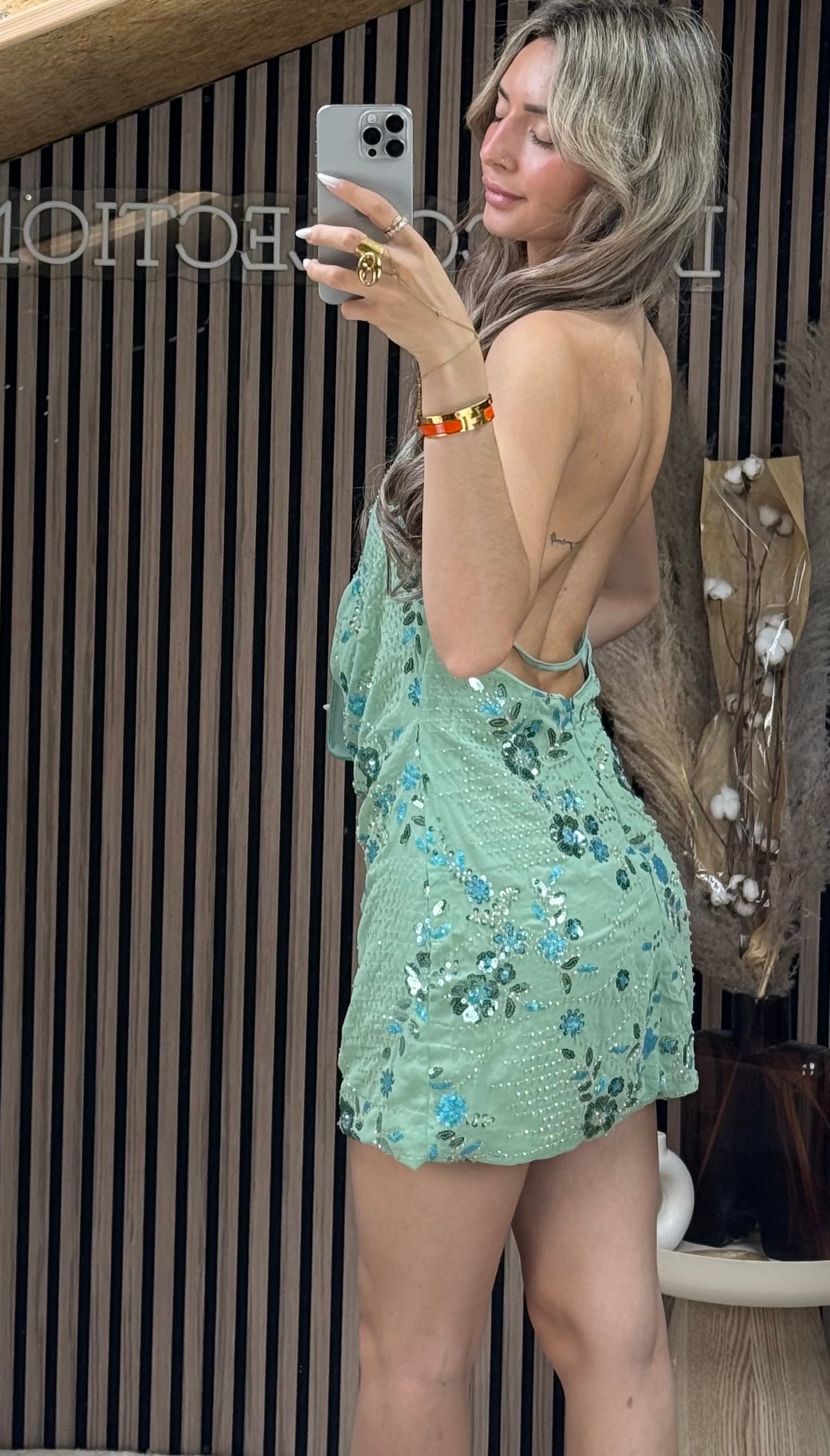 Robe à sequin turquoise