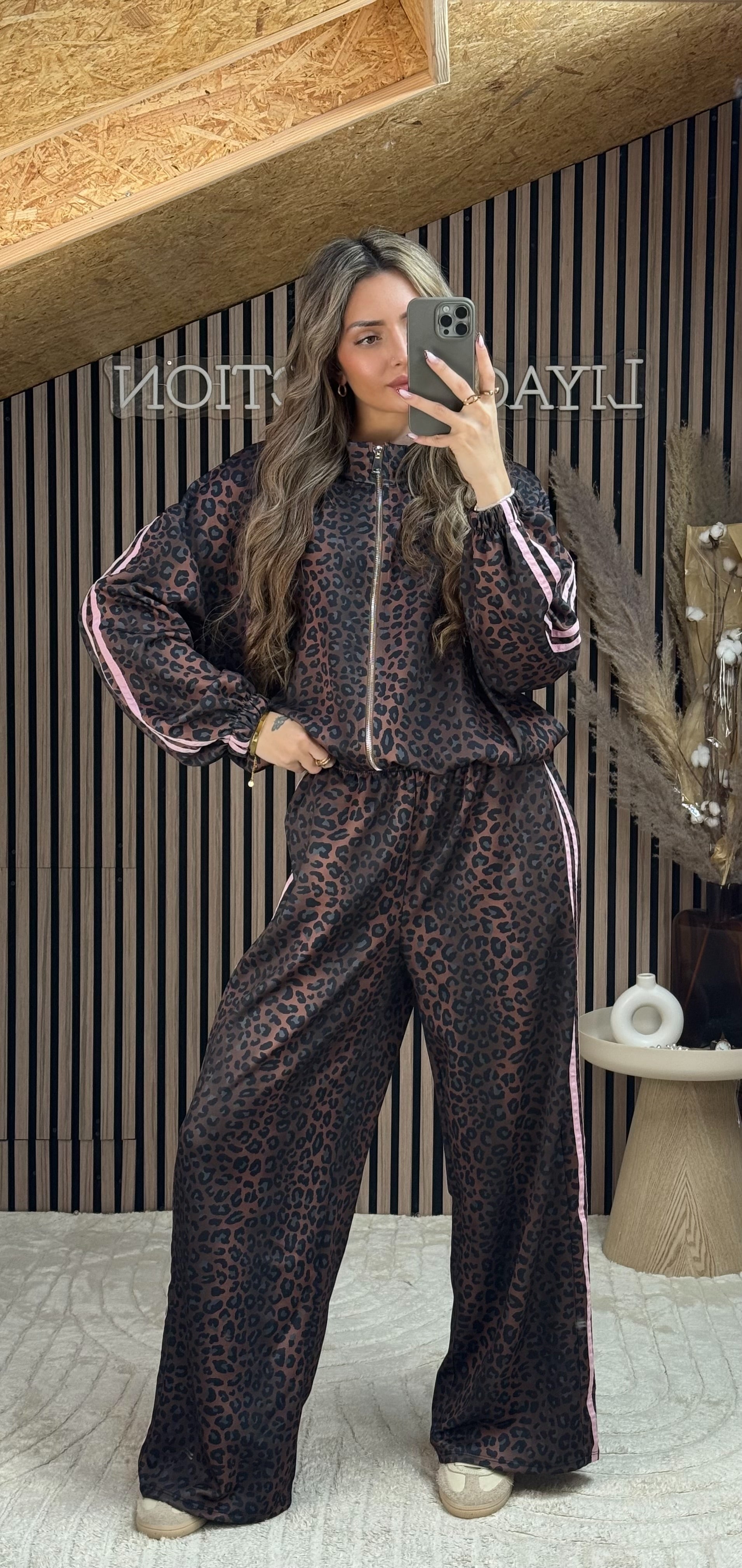 Pantalon Léopard ligne Rose