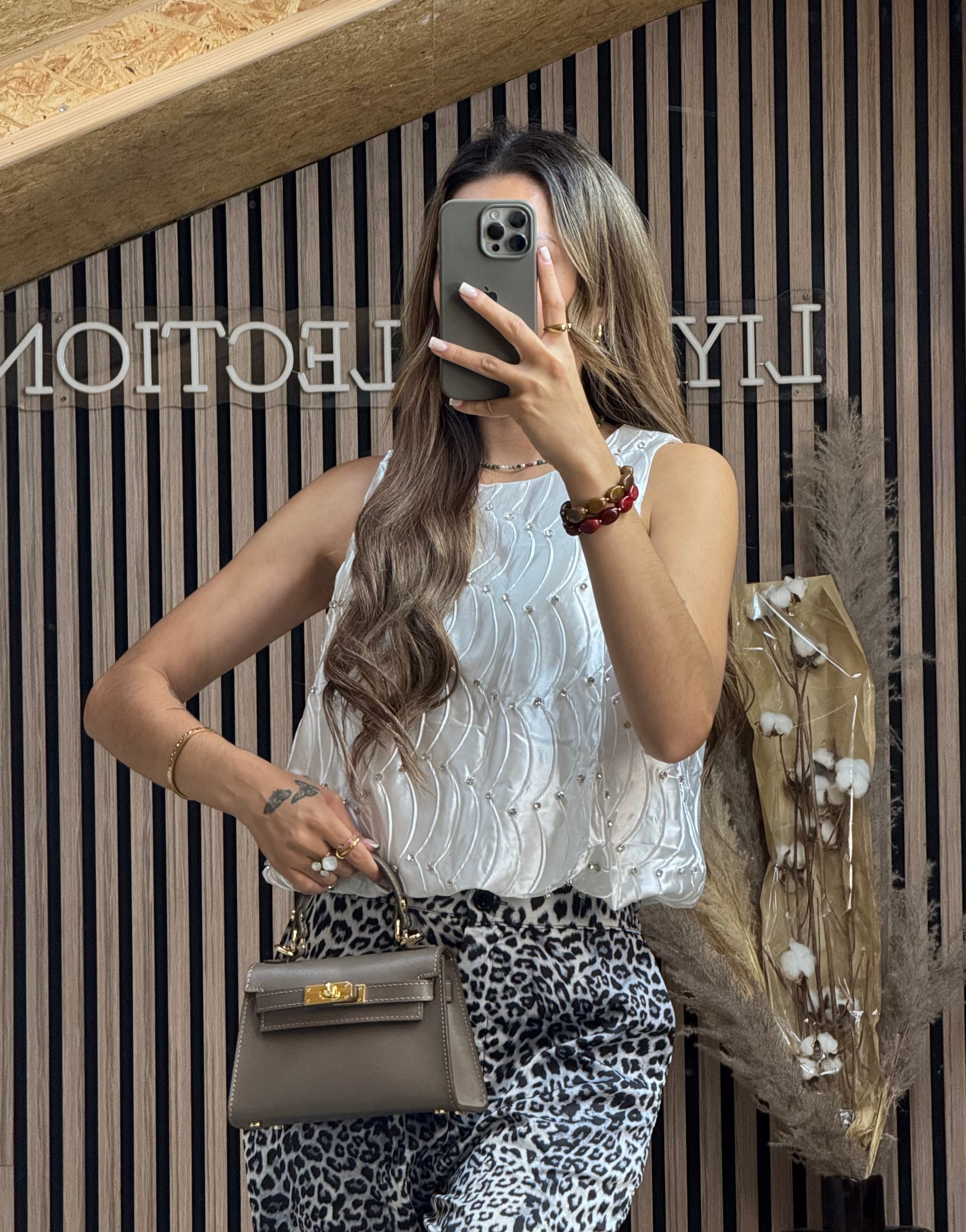 Top Strass Blanc
