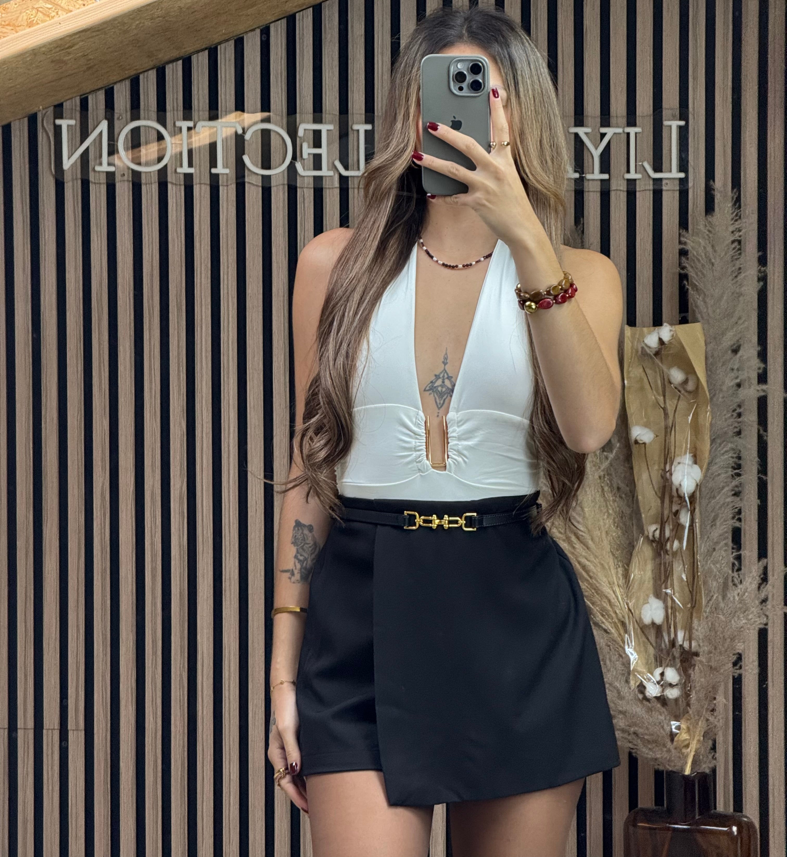 Top Détail Doré Blanc