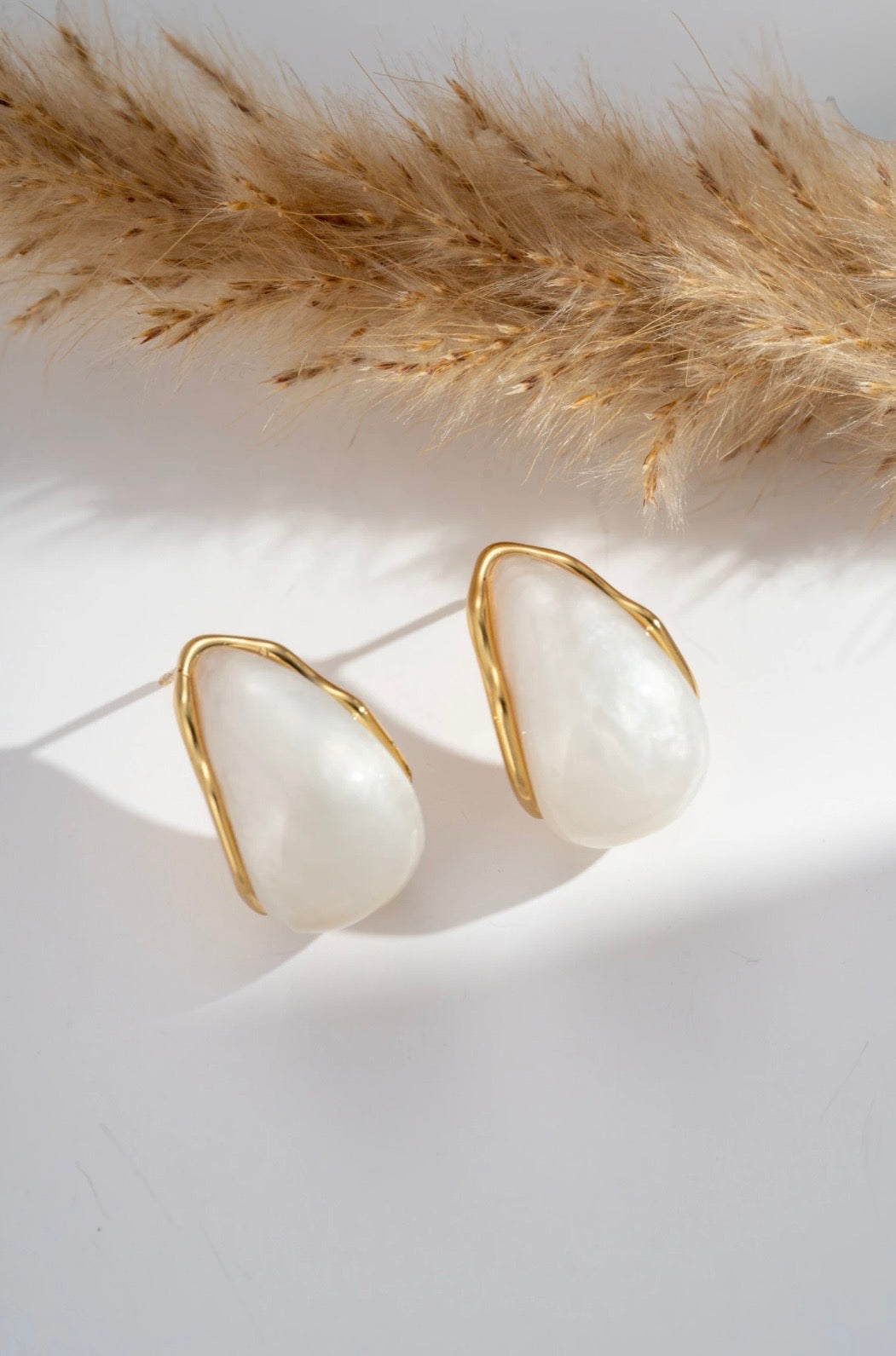 Boucles d’oreilles Gouttes blanc Nacré
