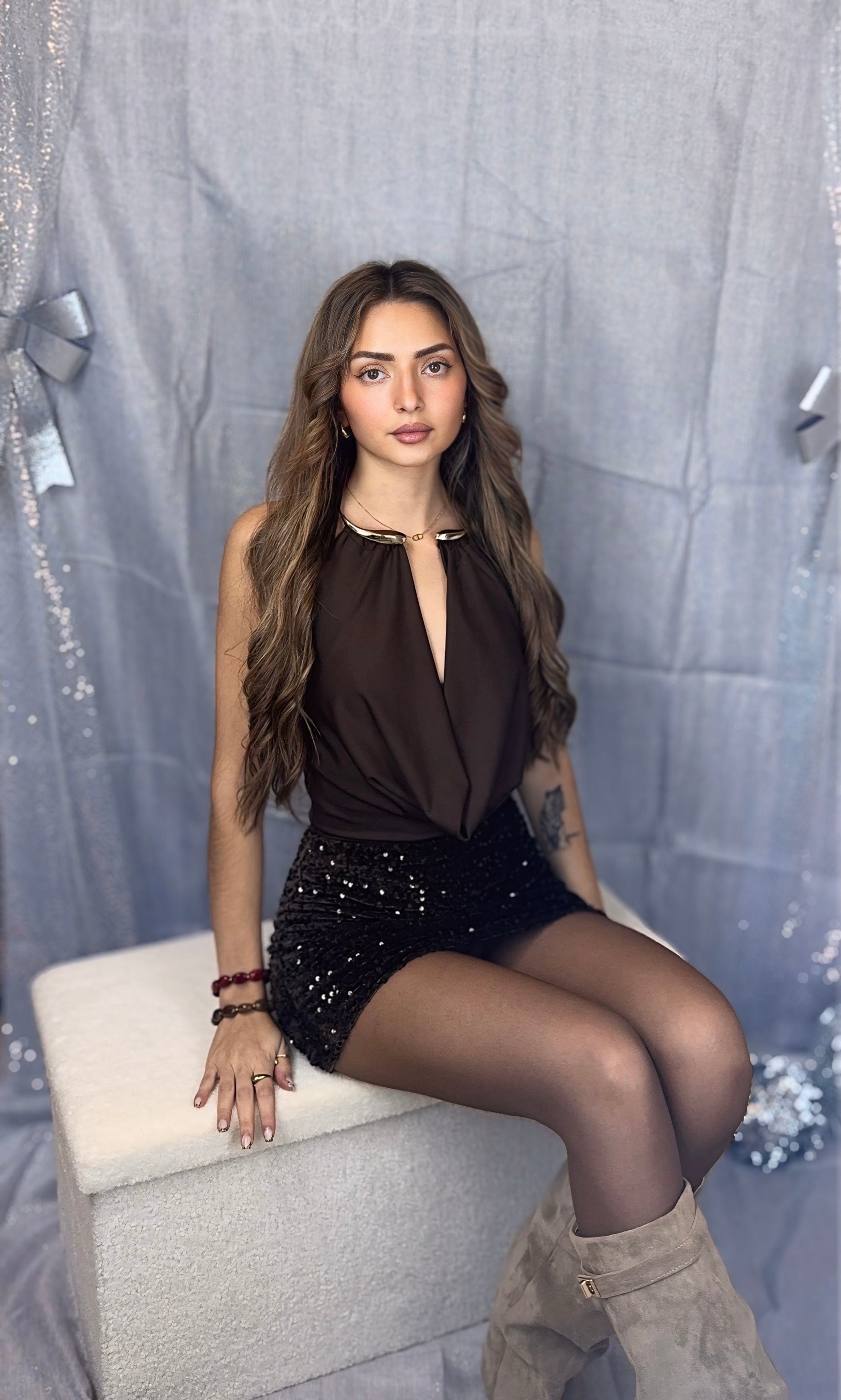 Body effet collier marron