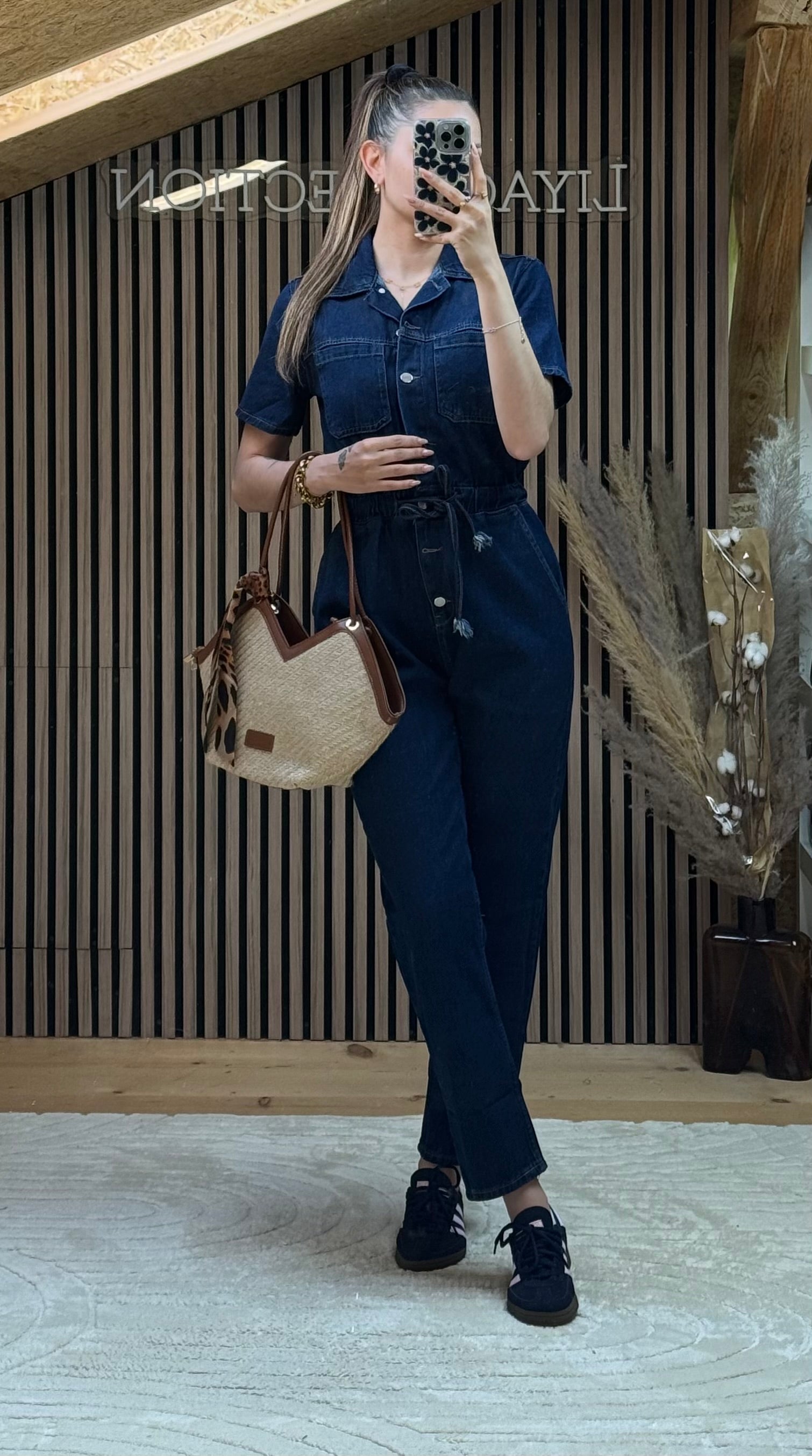 Combinaison jeans bleu brut