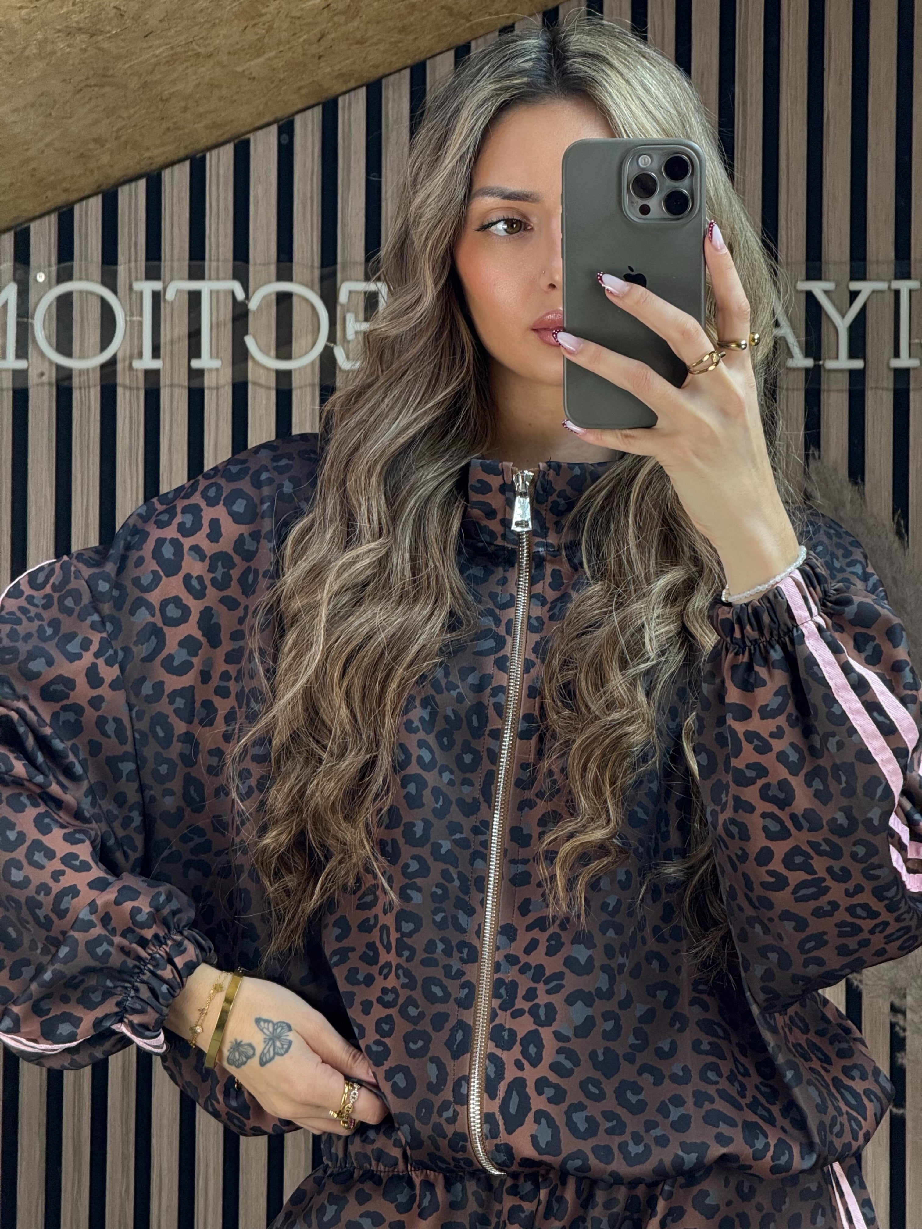 Veste Léopard ligne Rose