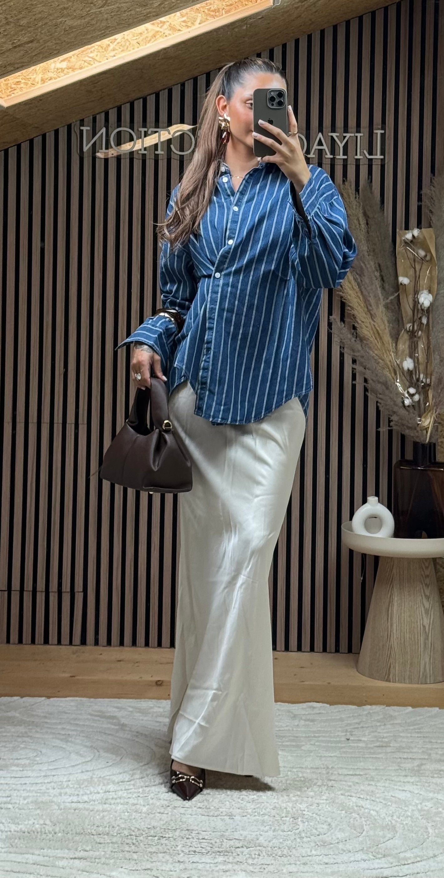 Chemise en jeans rayé