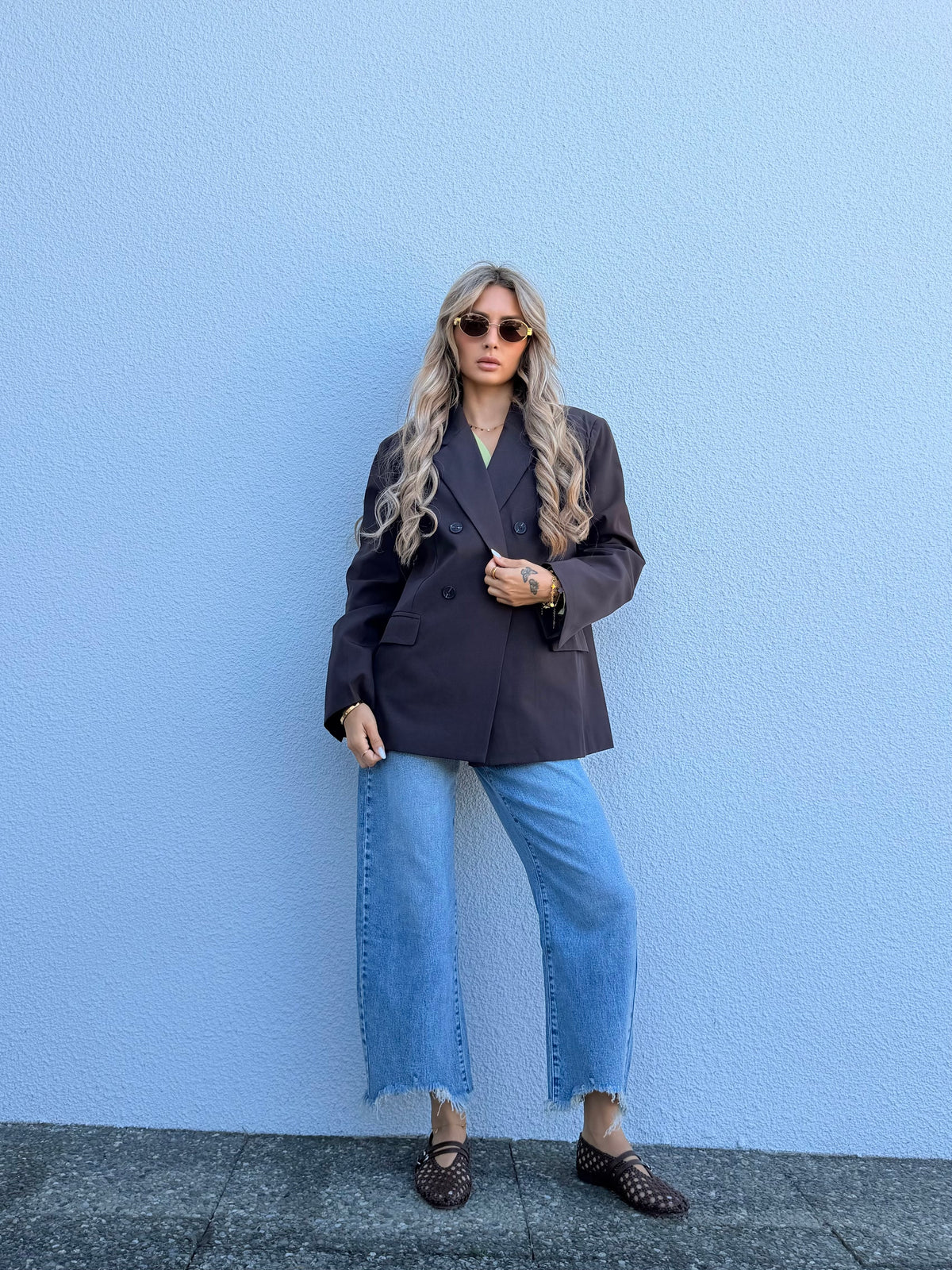 Blazer asymétrique marron