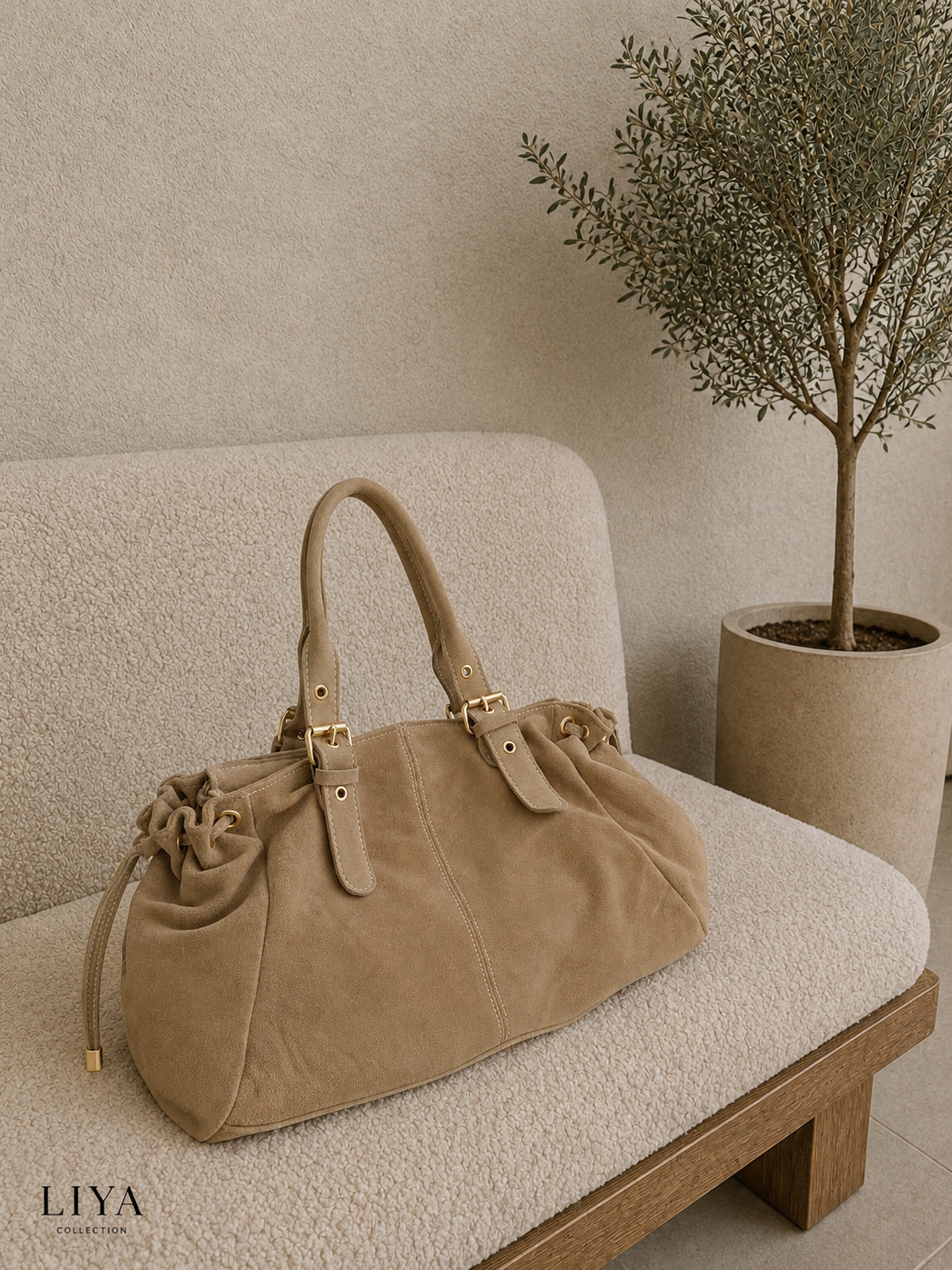 Sac Caleyna Beige - 100% Cuir