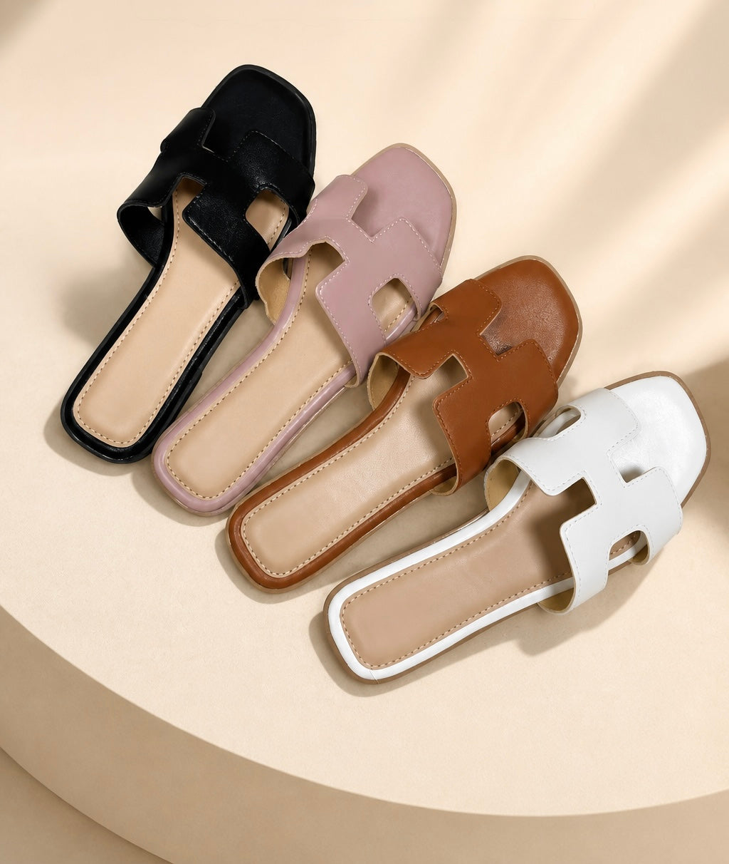 Claquettes inspi Oriane Camel