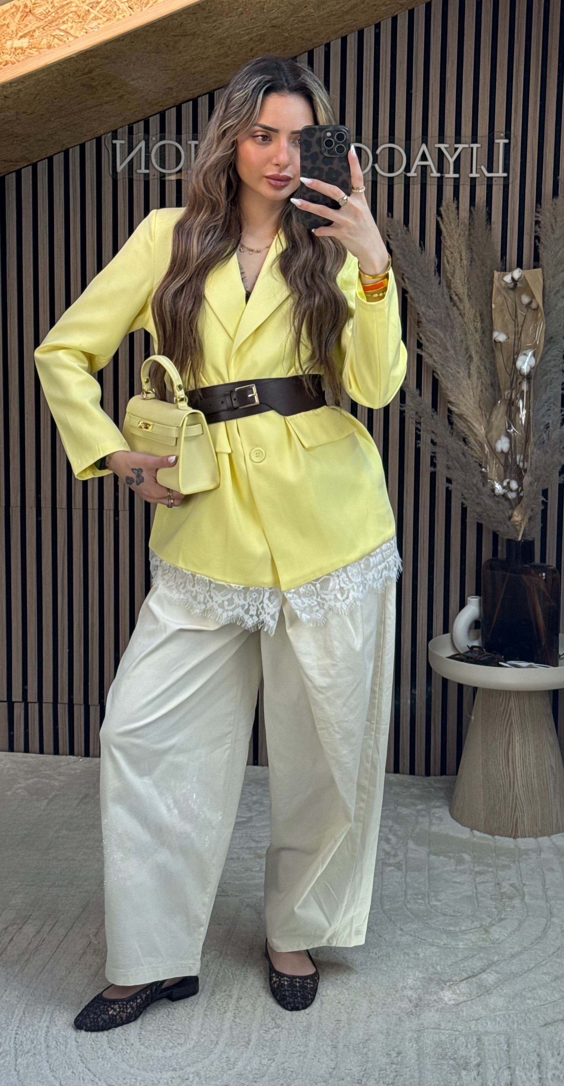 Blazer dentelle Jaune