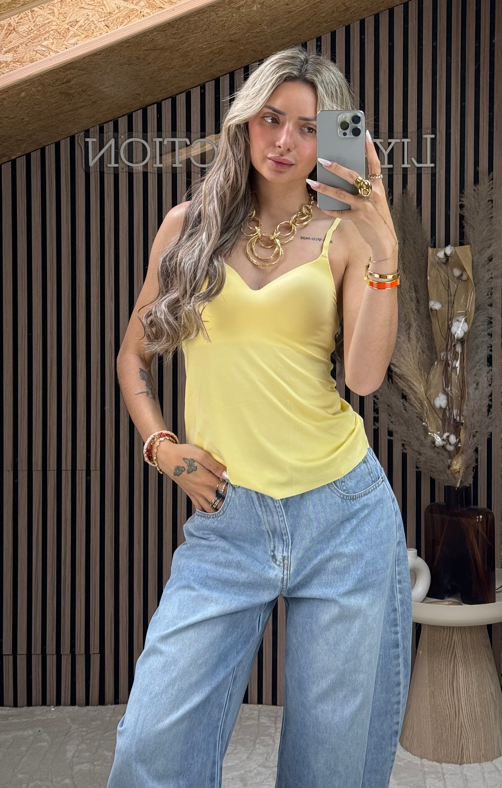 Top inspi Hélène Jaune