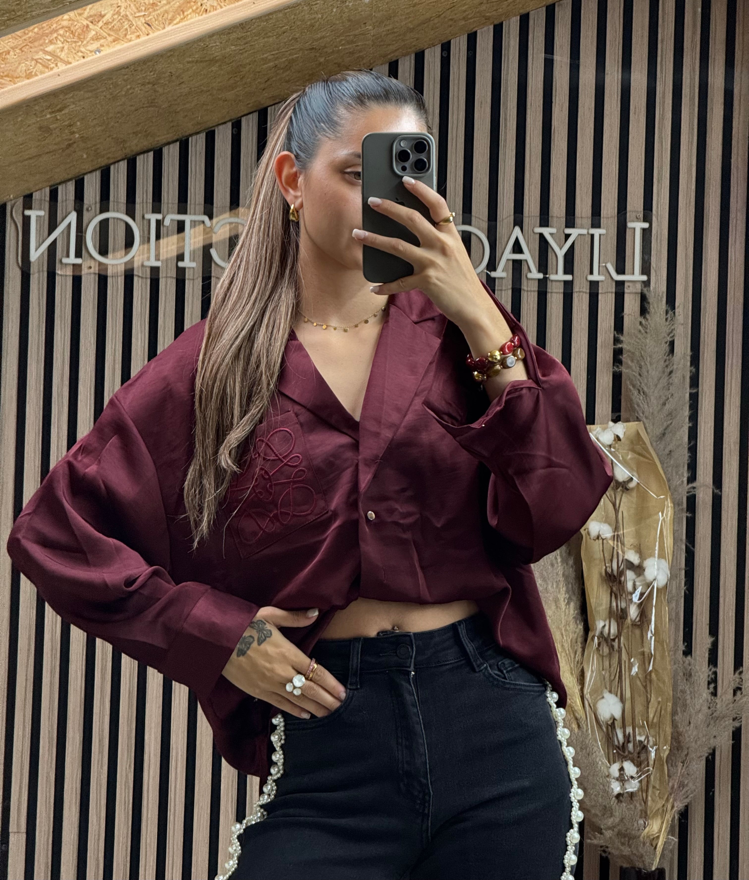 Chemise inspi Loewe Bordeaux