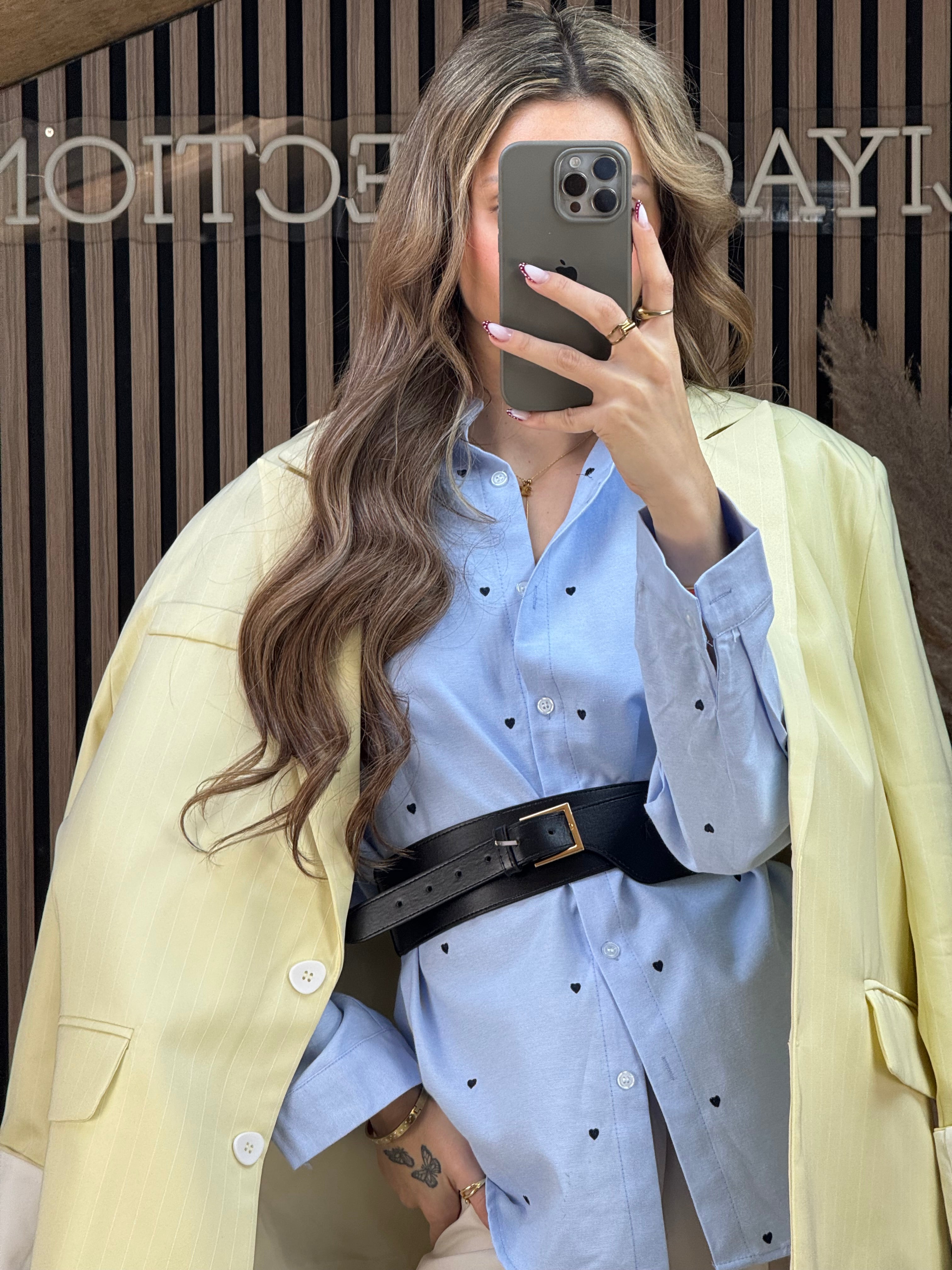 Chemise petit cœur bleu