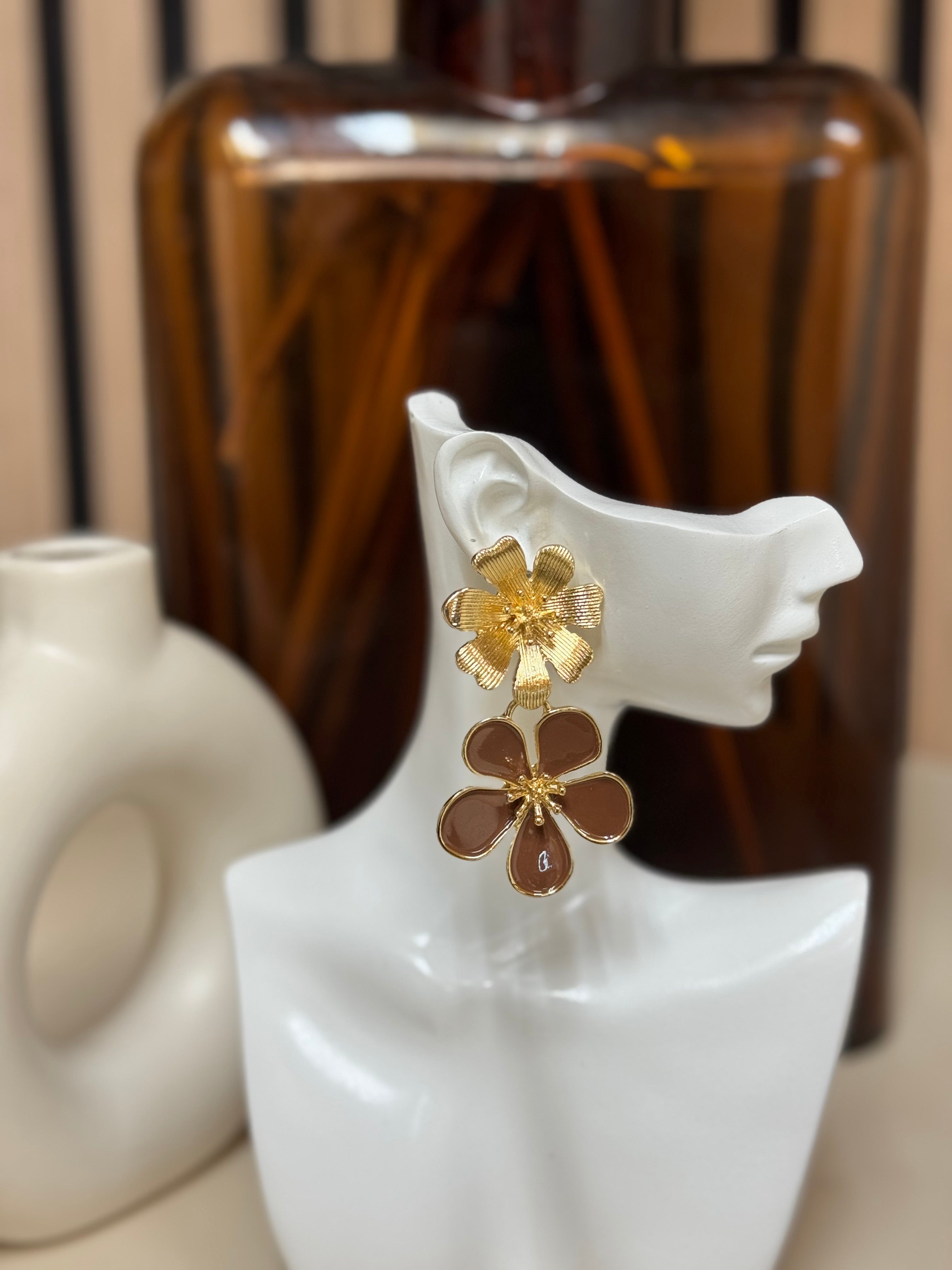 Boucles d’oreilles Floria Marron