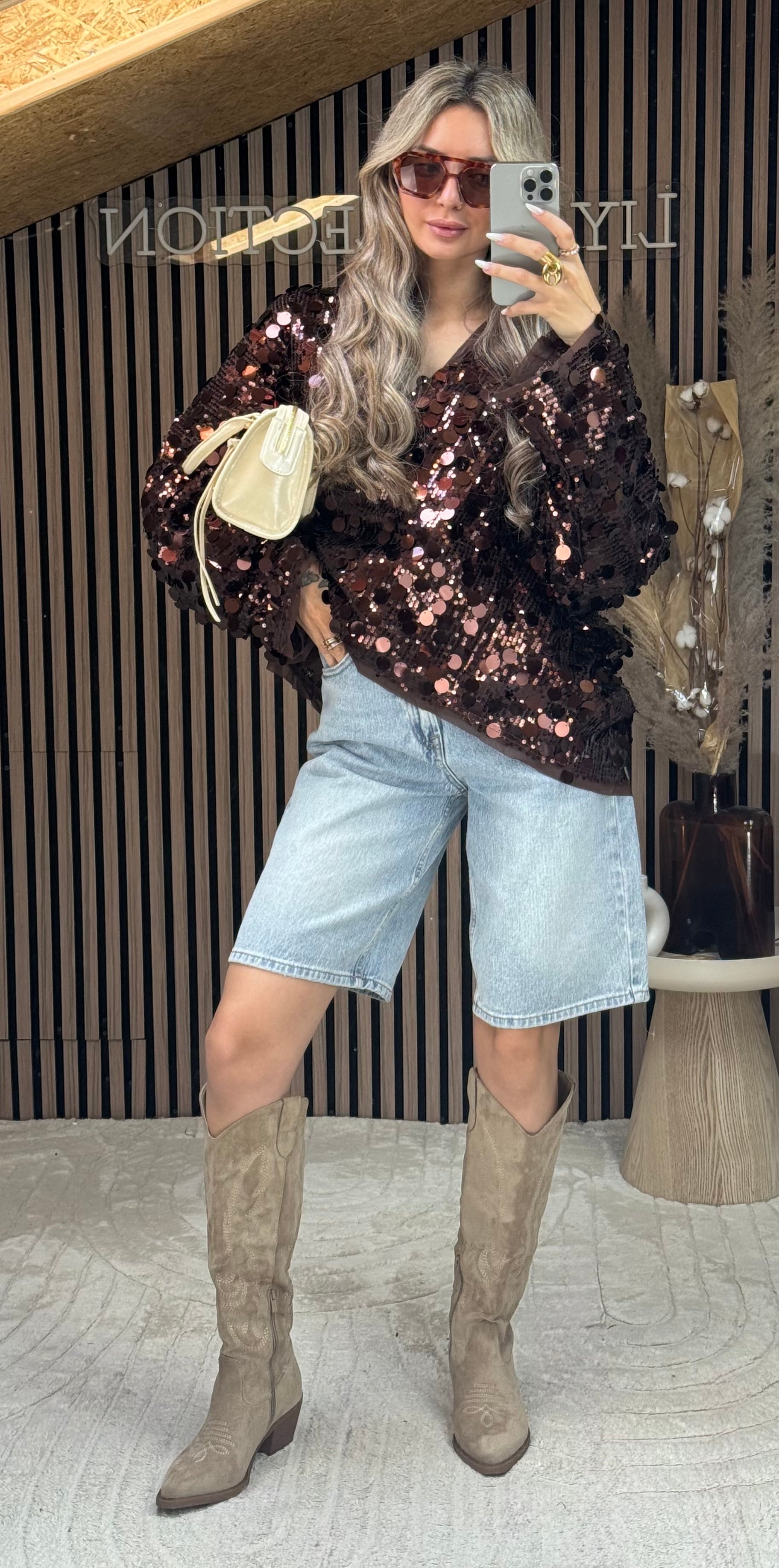Veste Sequin marron