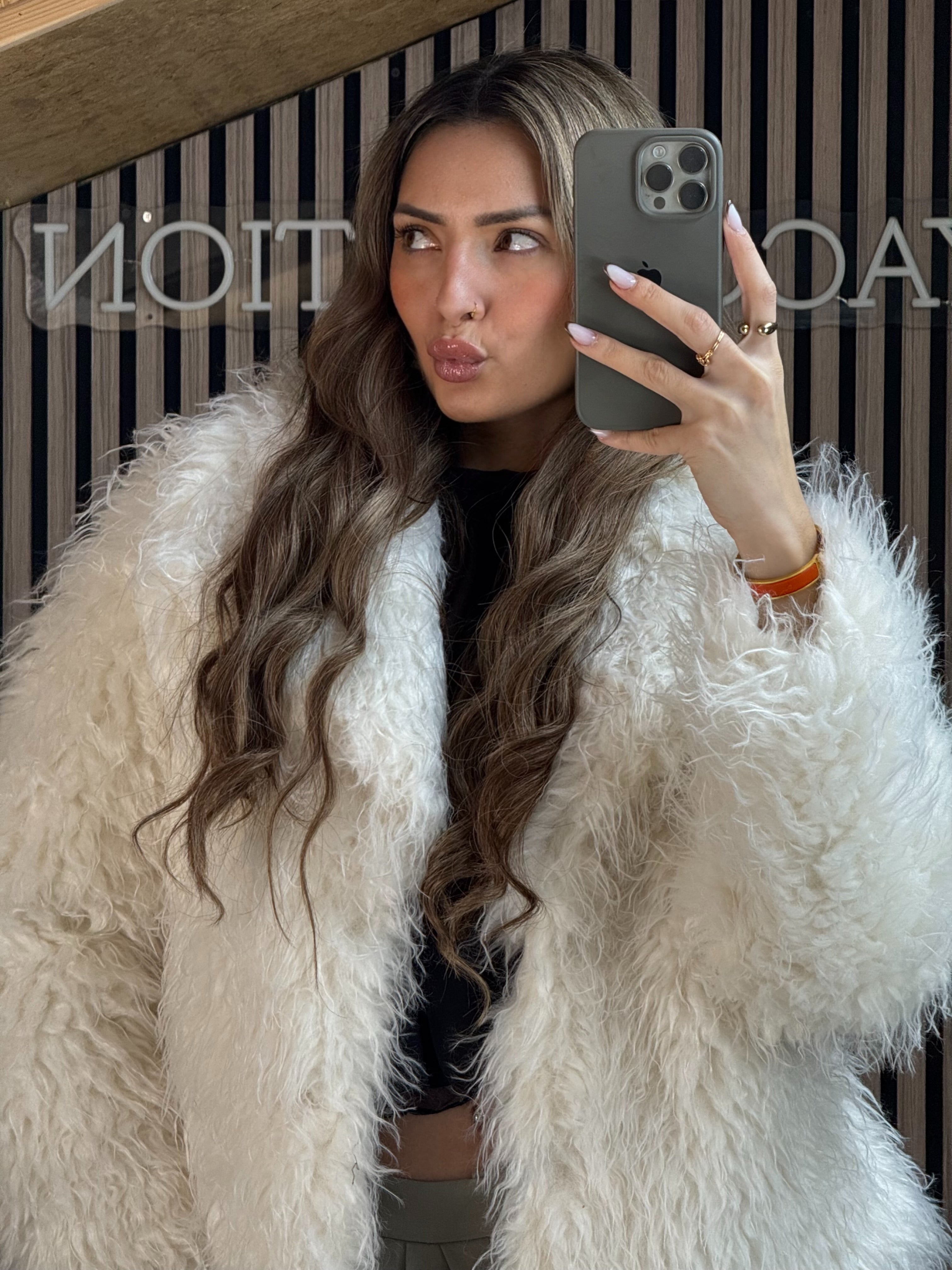 Fourrure molletonné Écru