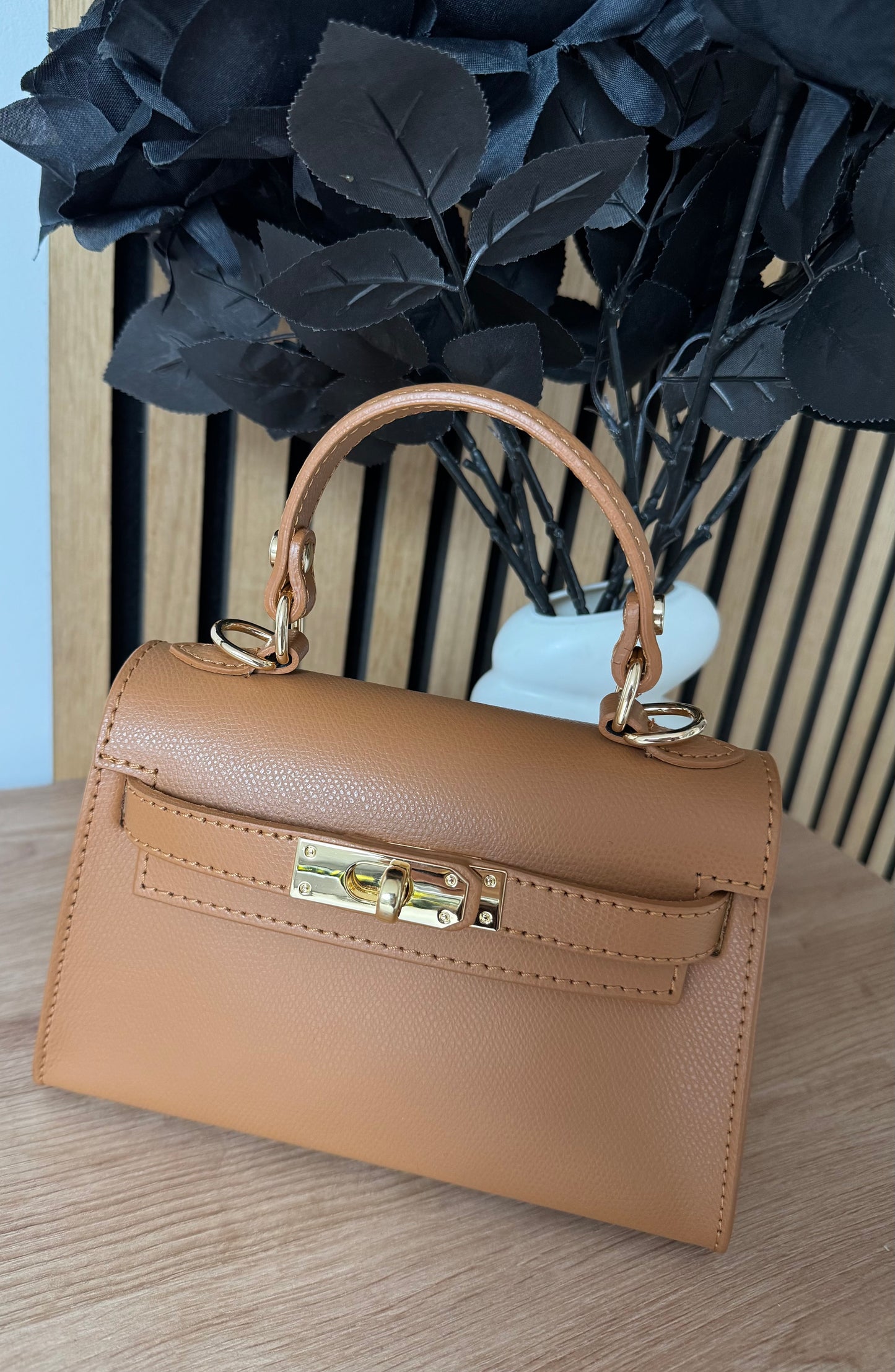 Sac inspi H Camel Grainé - 100% cuir 🇮🇹