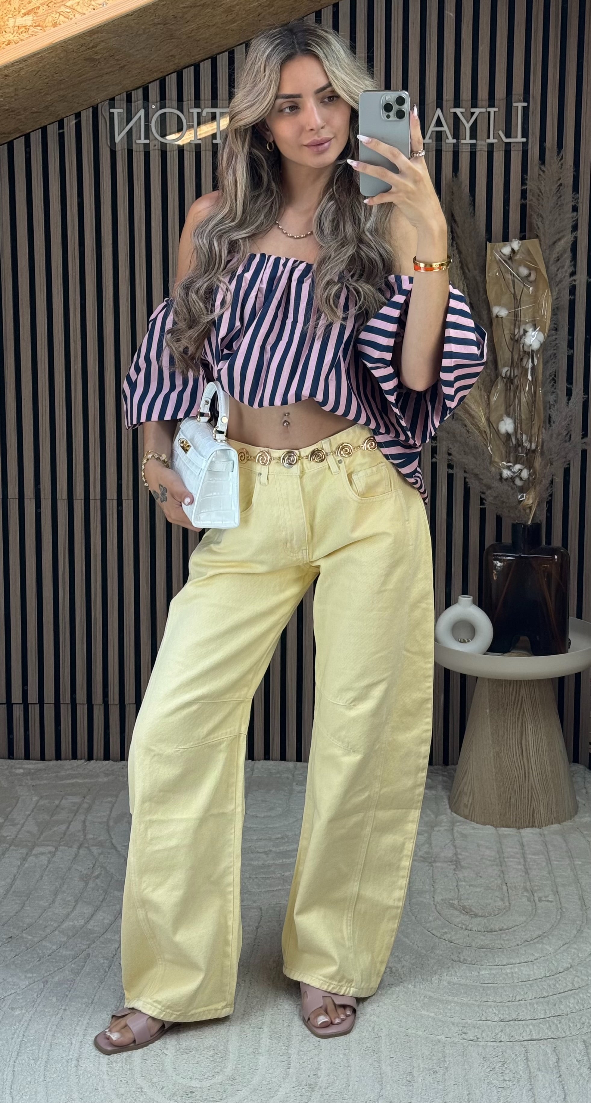 Top Liana Rose et bleu
