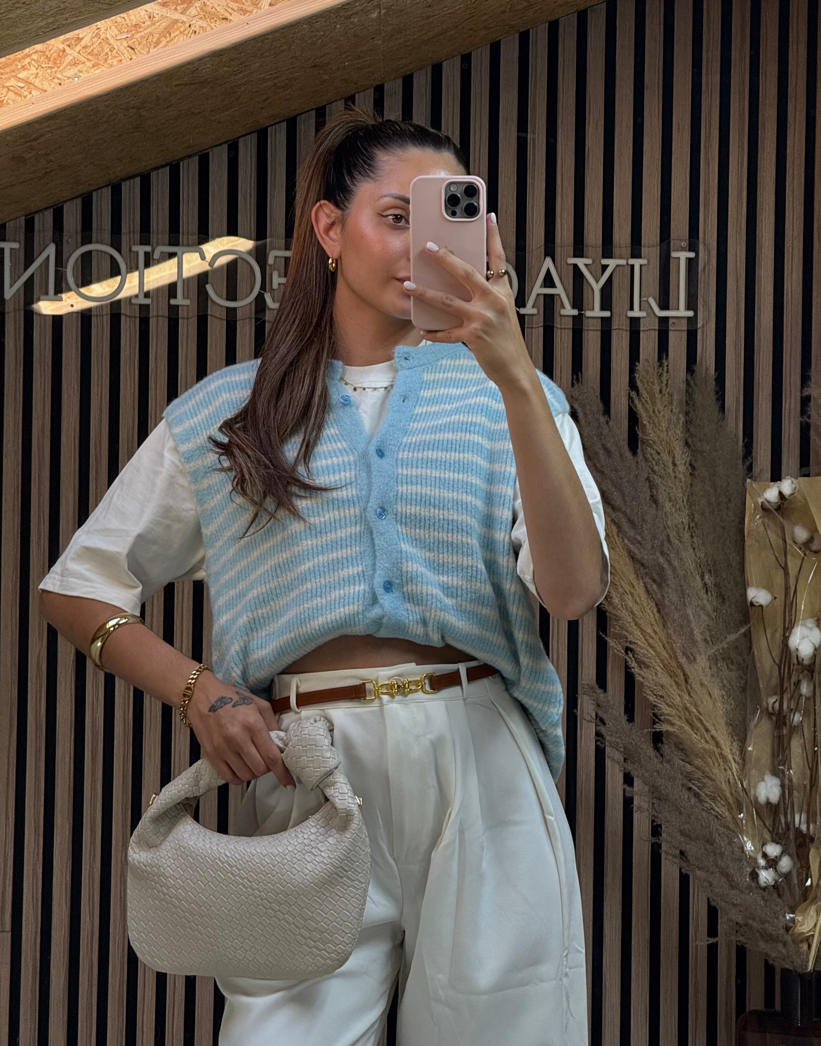 Gilet Rayé Bleu