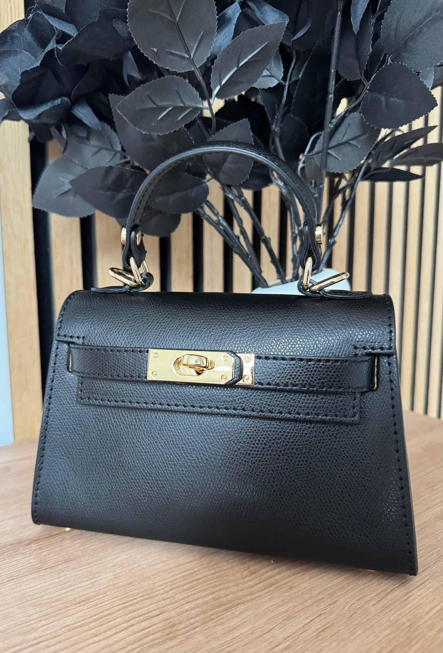 Sac inspi H Noir Grainé - 100% cuir 🇮🇹