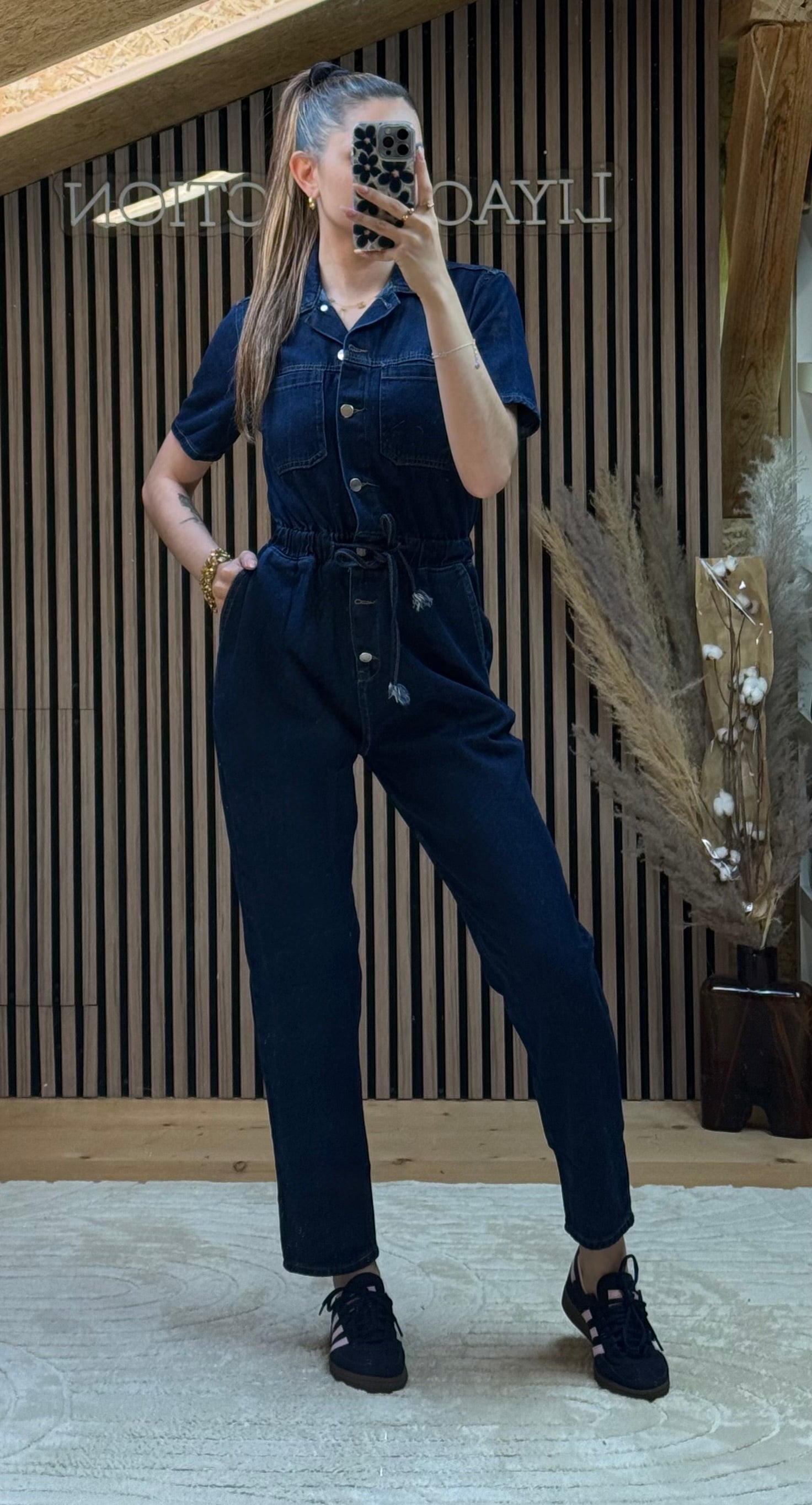 Combinaison jeans bleu brut
