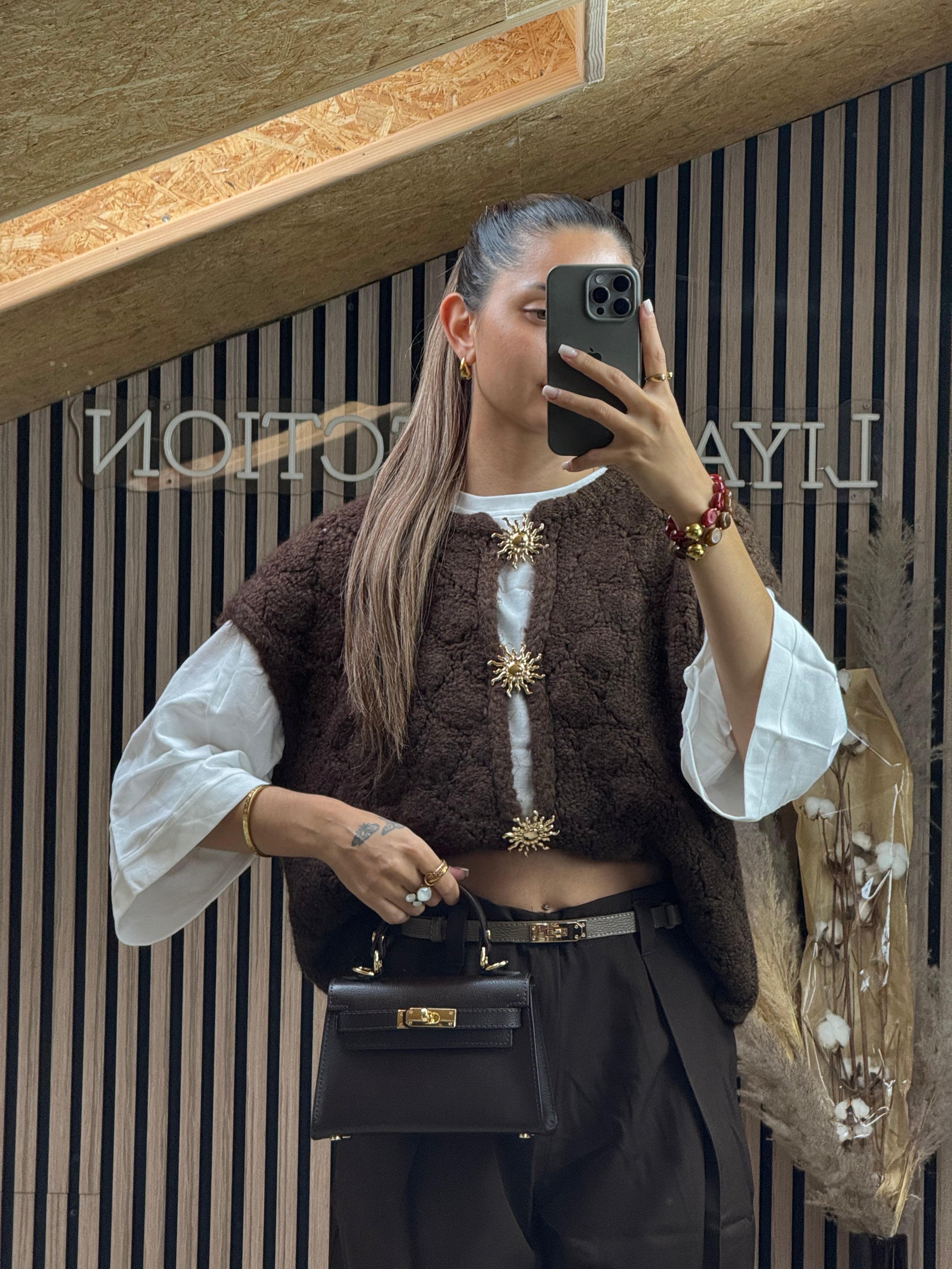 Gilet Solène Marron