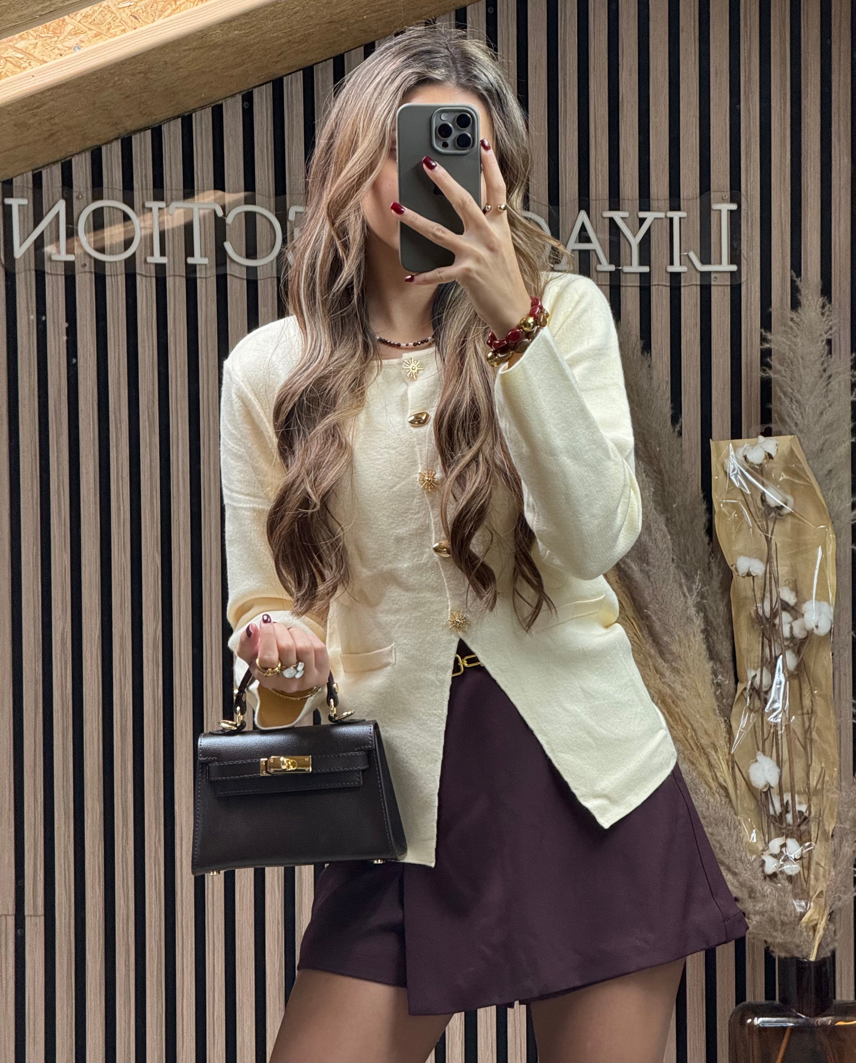 Cardigan à boutons Gloria écru