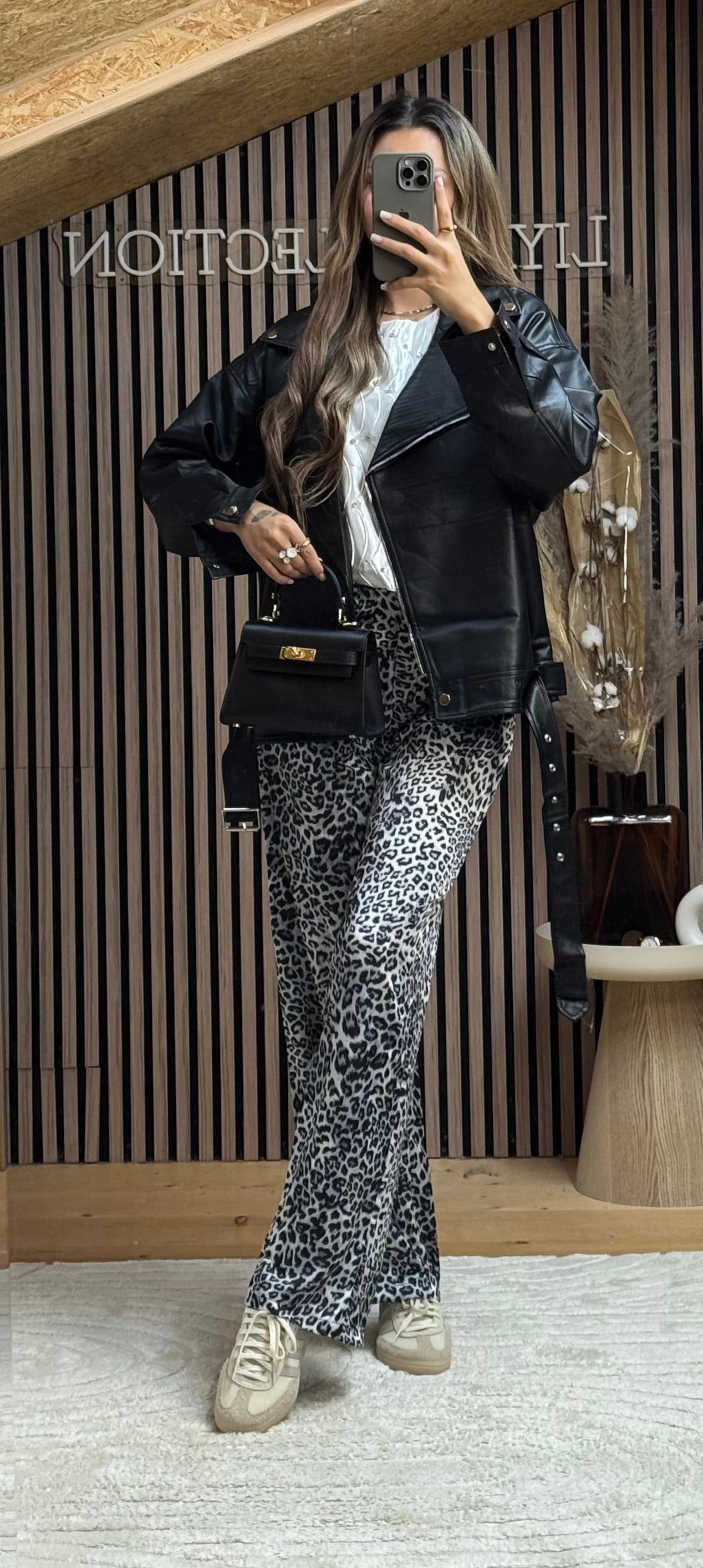 Pantalon Léopard Gris