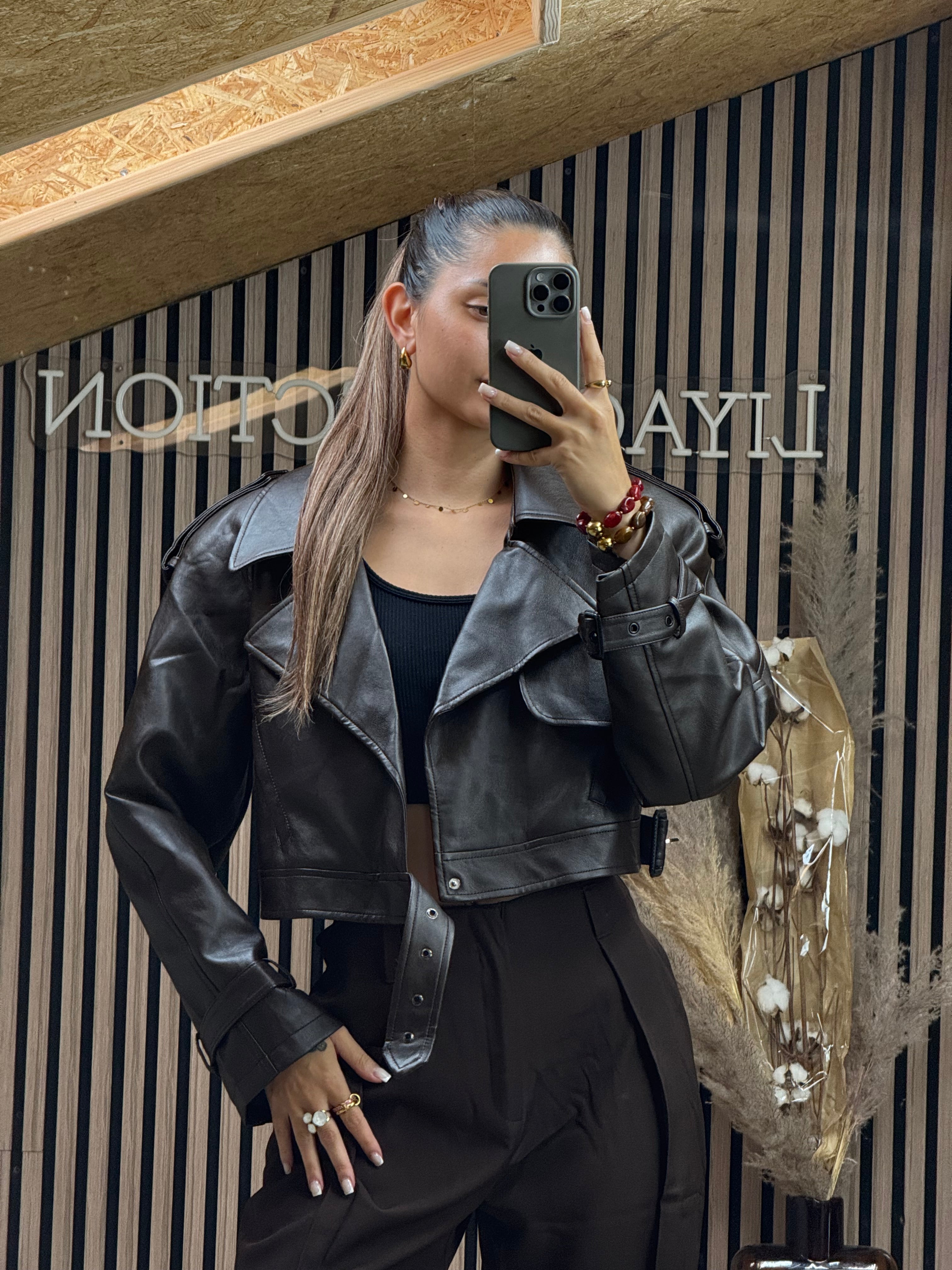 Veste Similicuir Marron