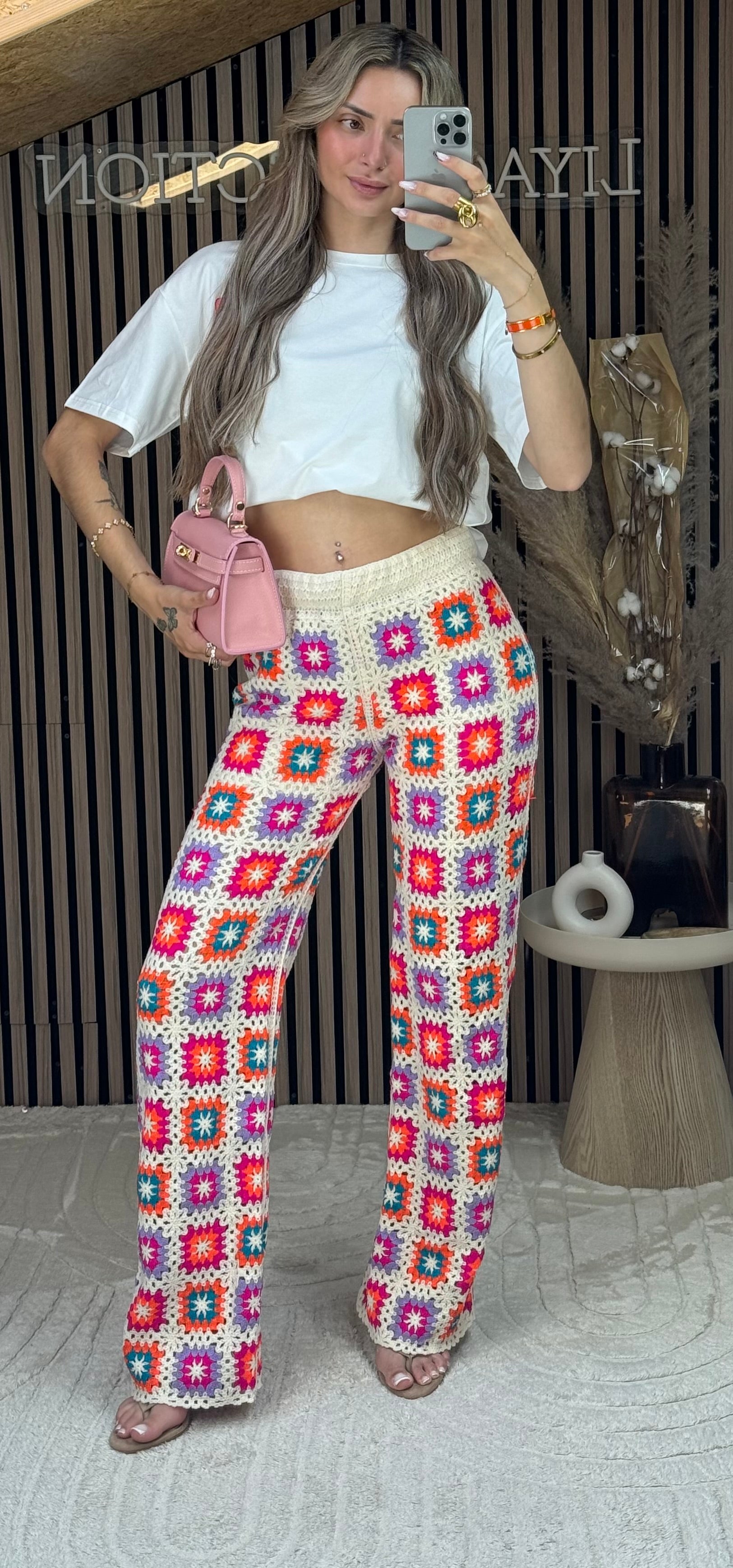 Pantalon Crochet Orange