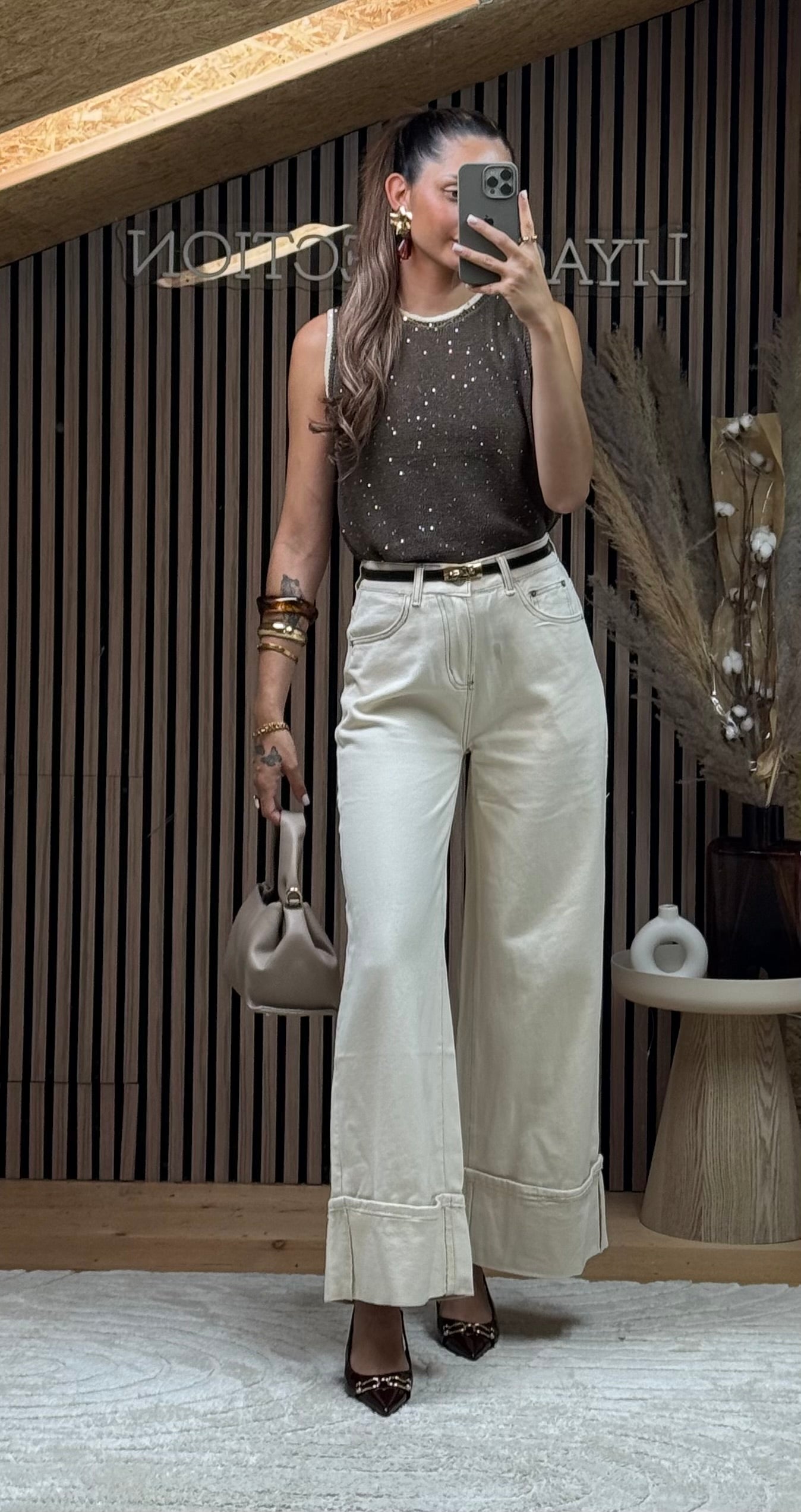 Pantalon Magda Écru