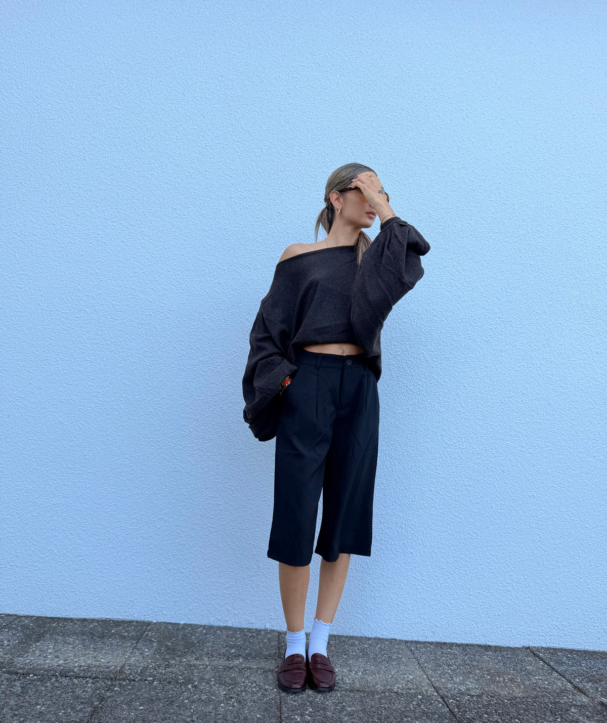 Pull Manches Bouffantes Marron