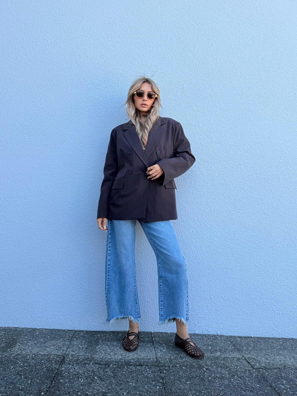 Blazer asymétrique marron