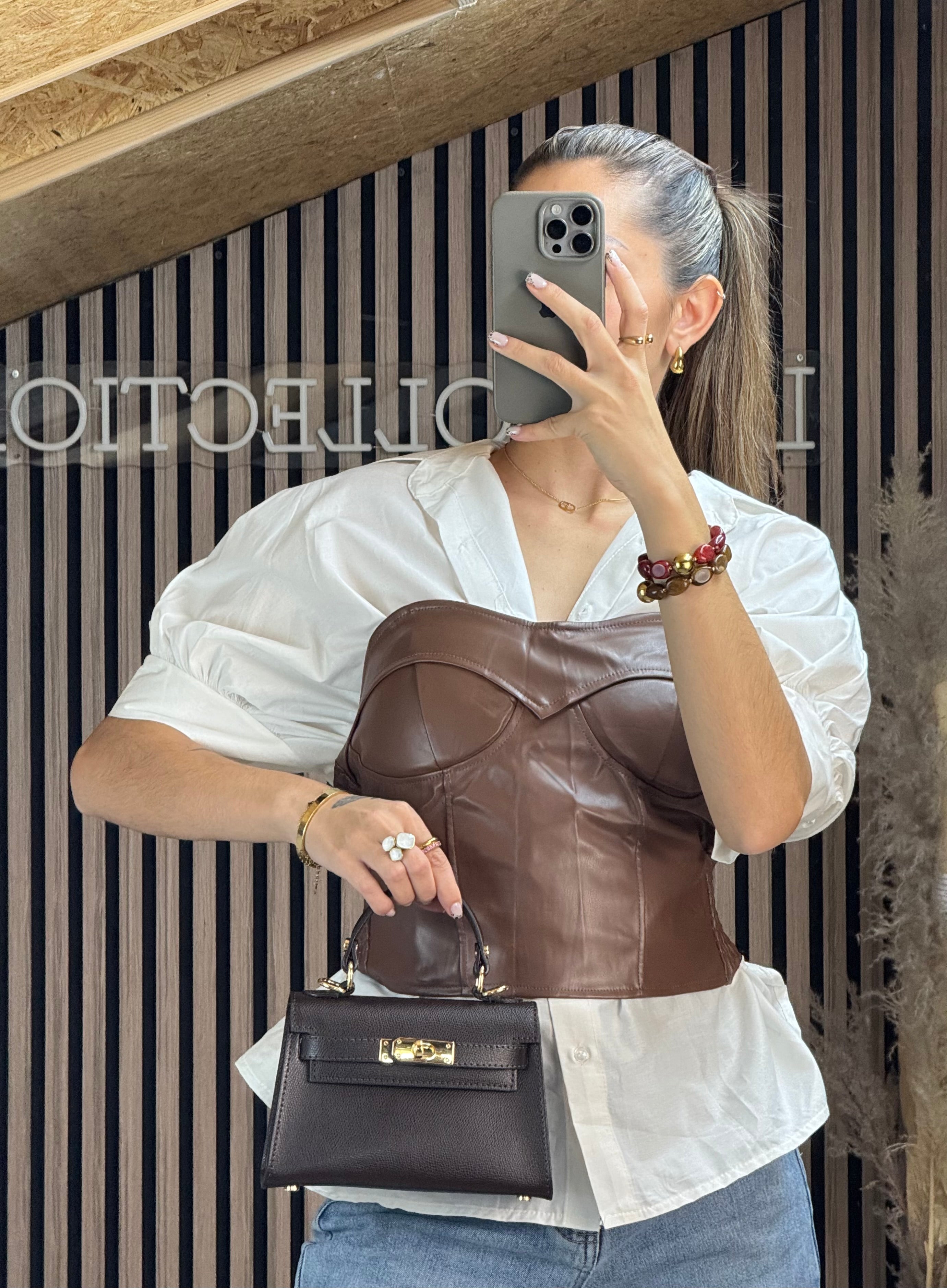 Top Bustier Ilyna Marrons