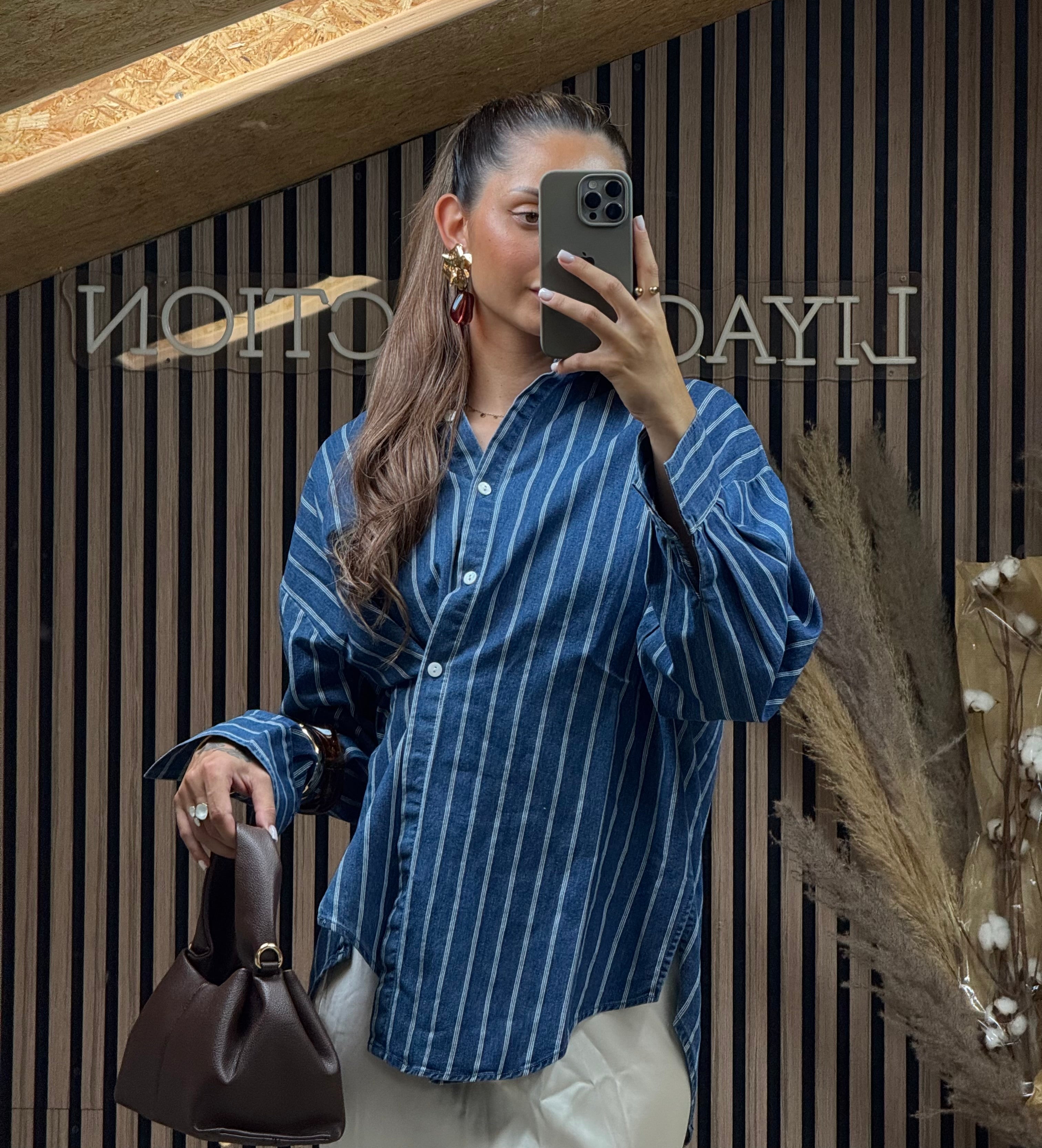 Chemise en jeans rayé