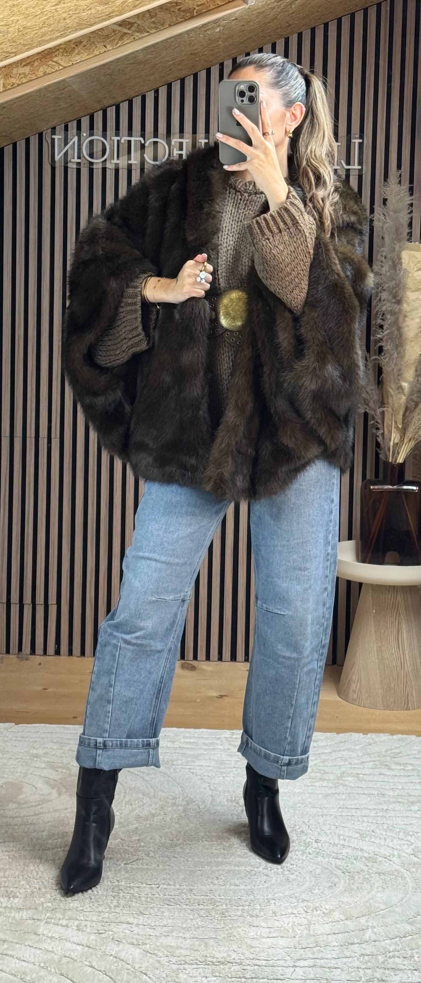 Pull Grosse Maille Marron