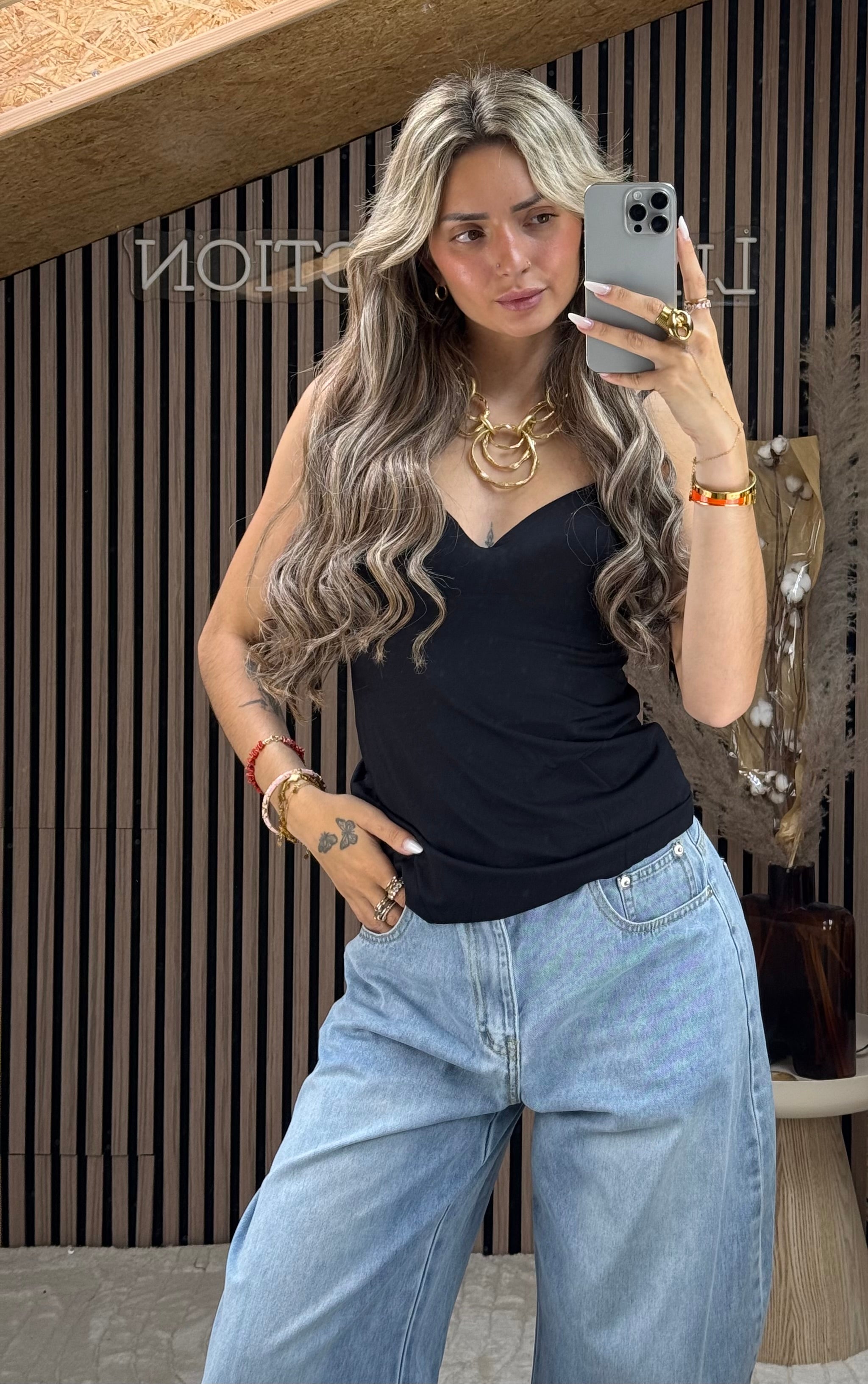Top inspi Hélène noir