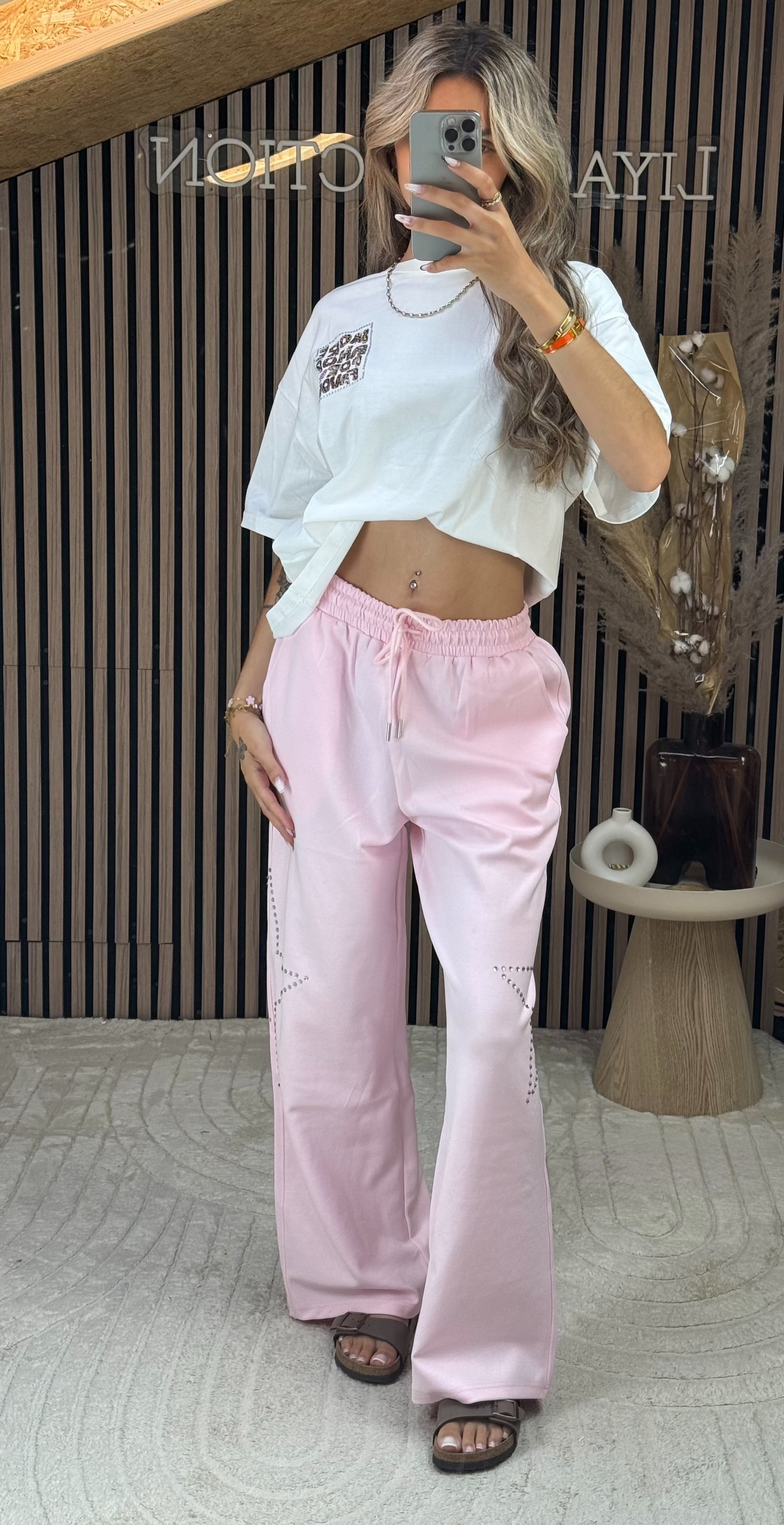 Jogging étoile rose
