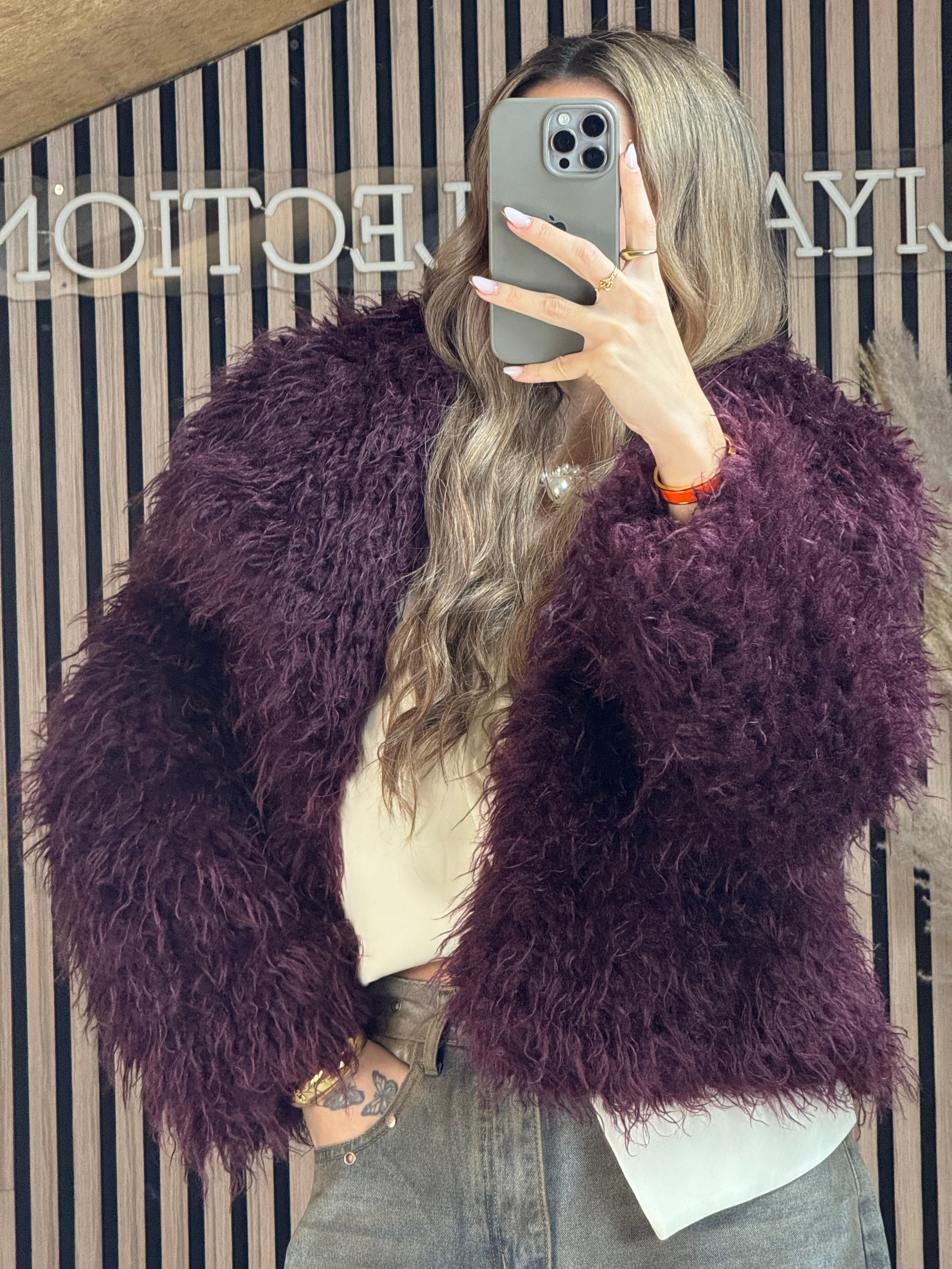 Fourrure molletonné Bordeaux