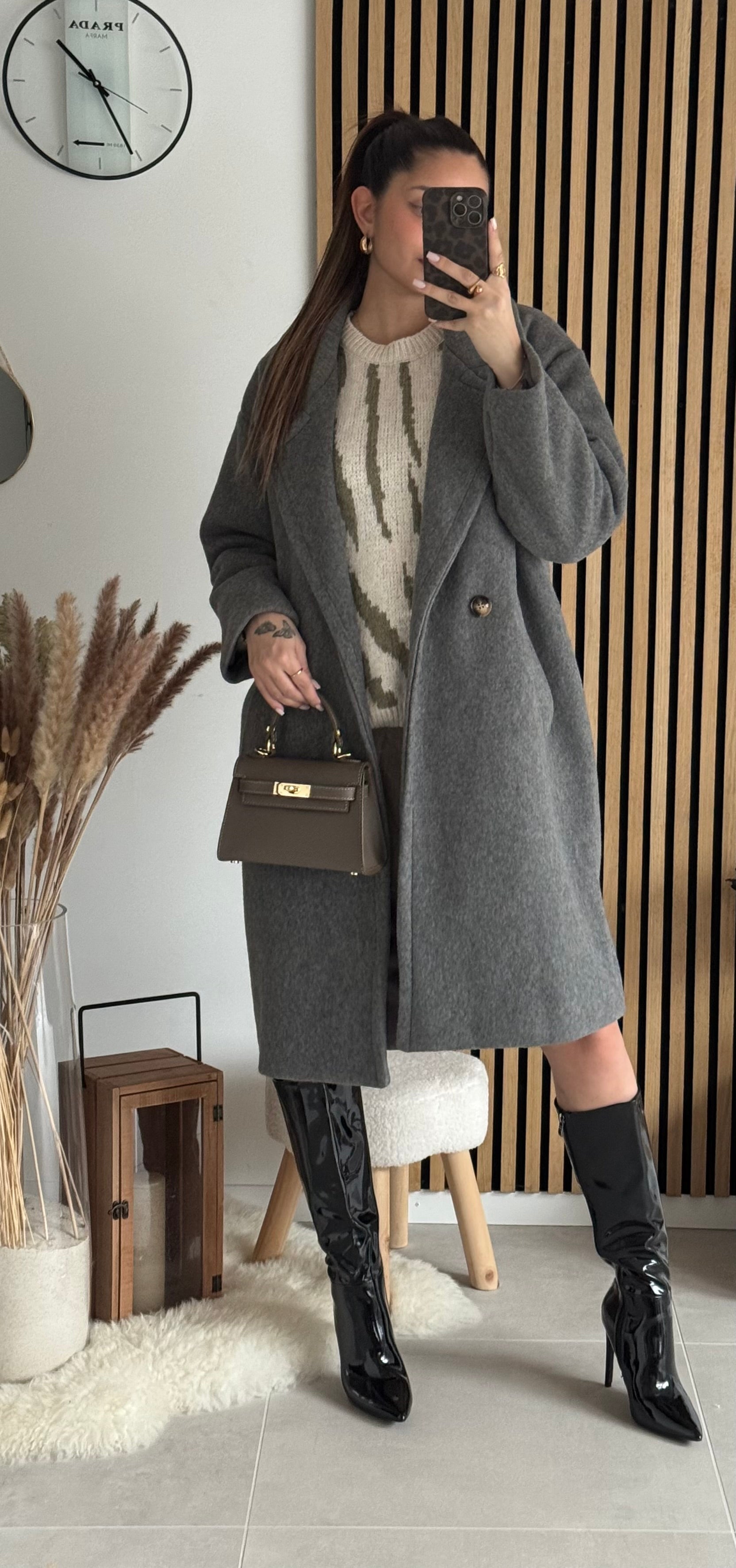 Sac inspi H Taupe Grainé - 100% Cuir 🇮🇹