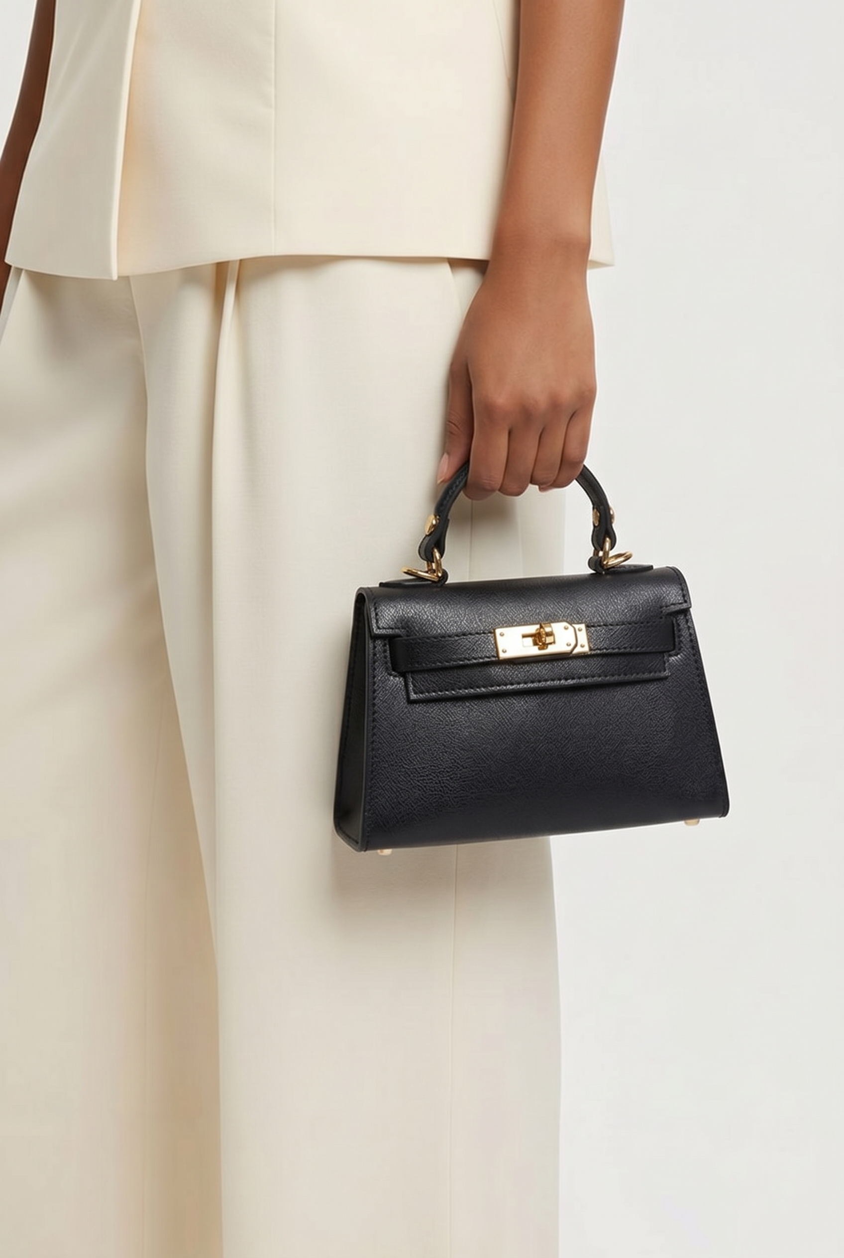 Sac inspi H Noir Grainé - 100% cuir 🇮🇹