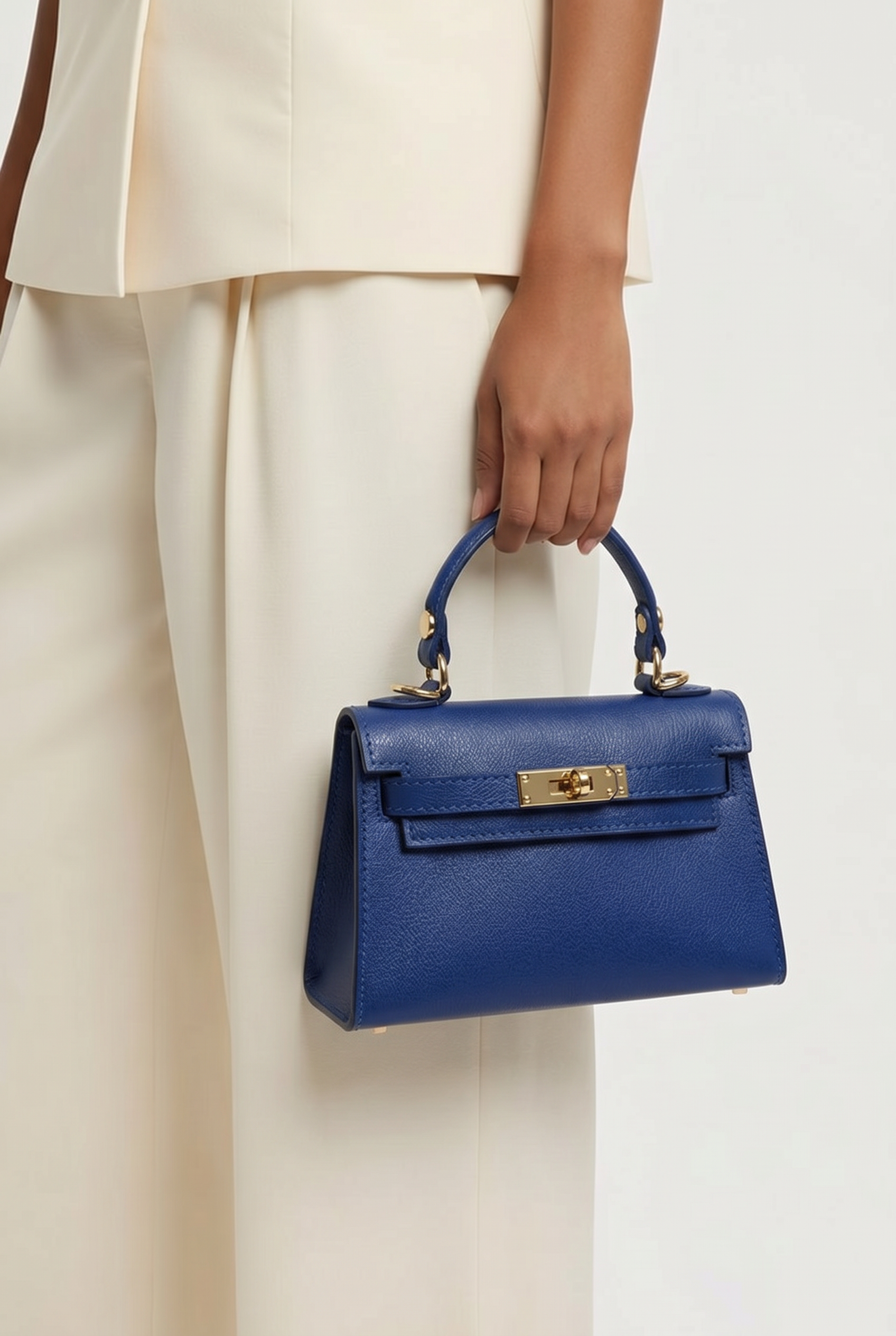 Sac inspi H bleu électrique Grainé - 100% Cuir 🇮🇹