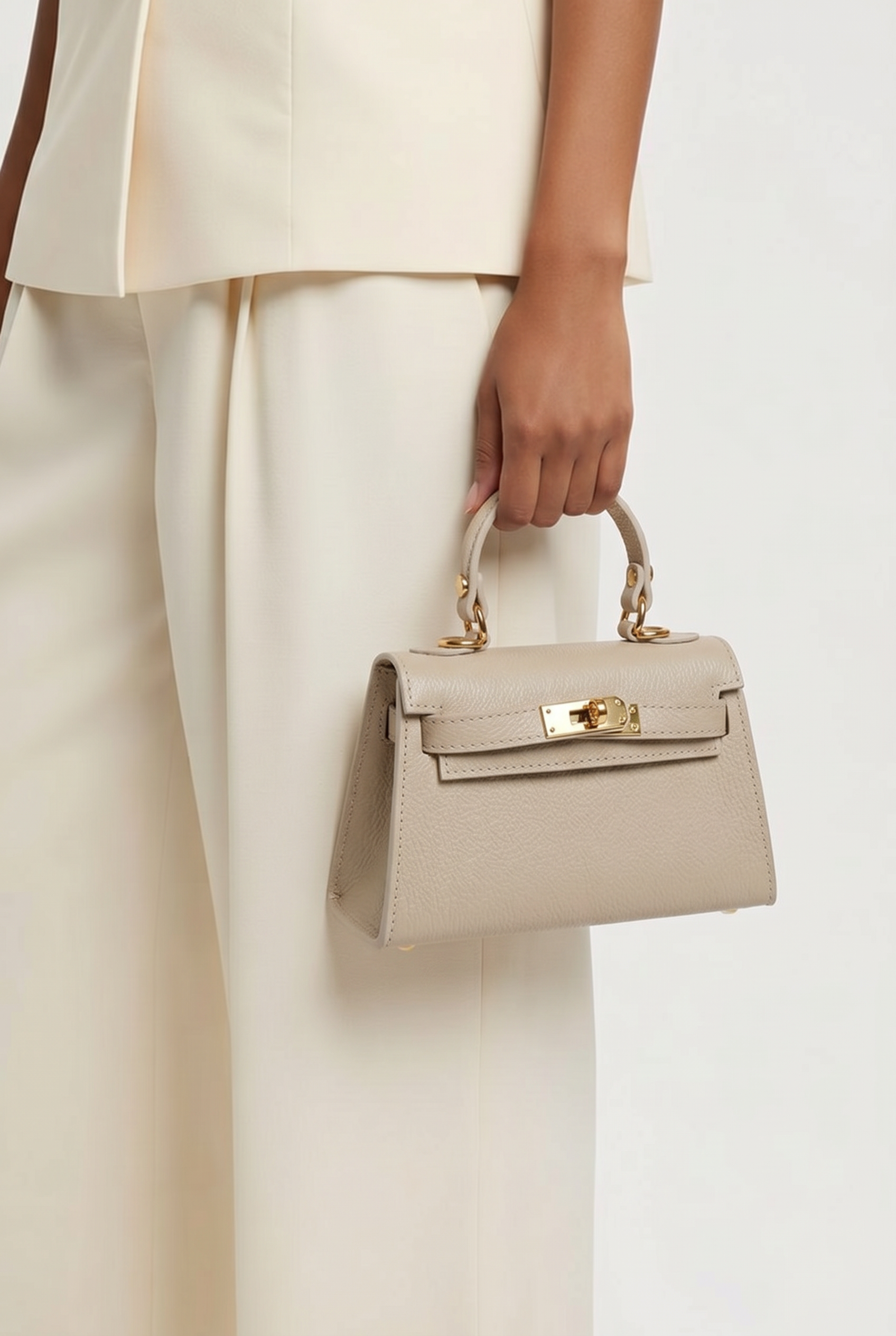 Sac inspi H Écru - 100% cuir 🇮🇹