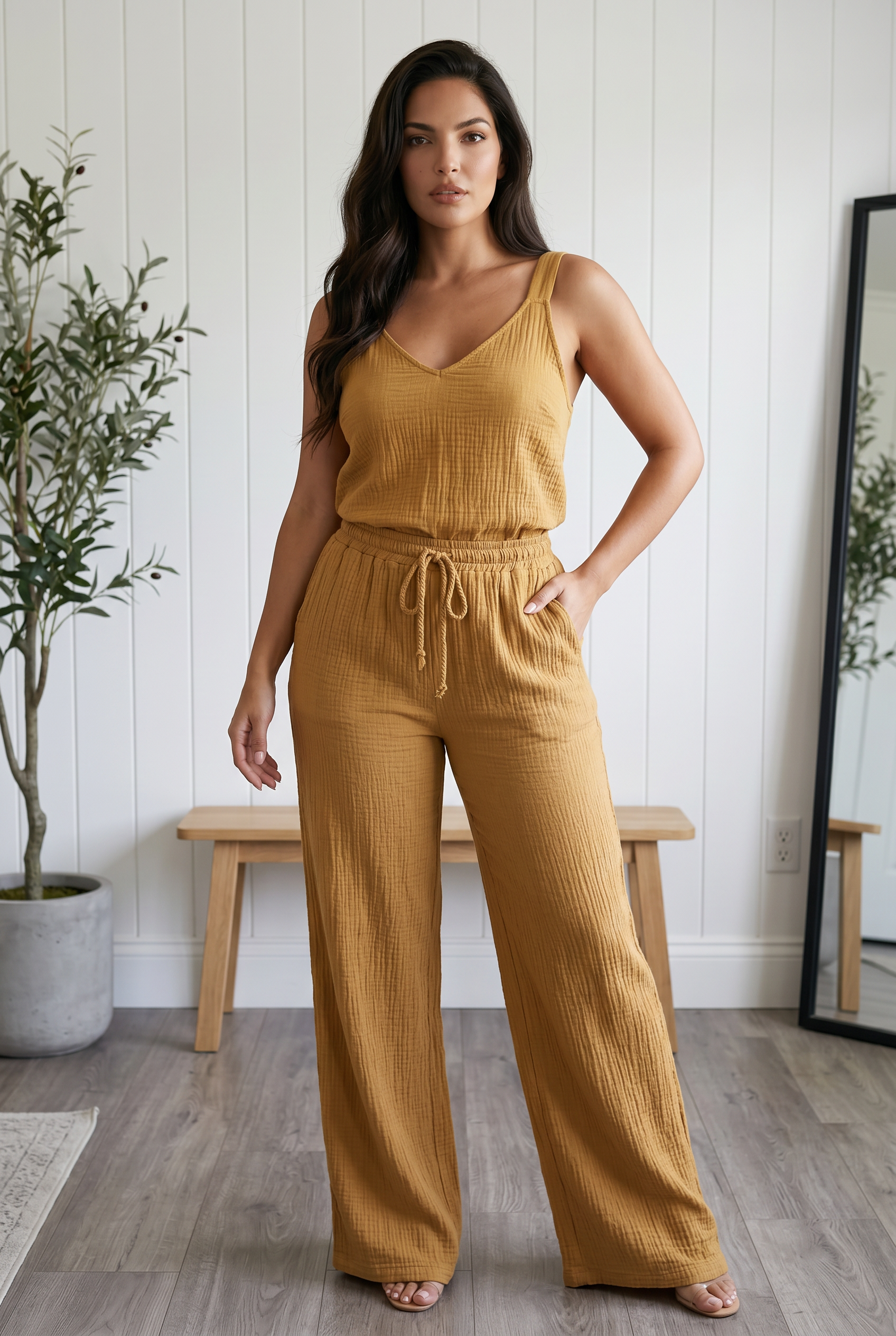 Pantalon gaz de coton